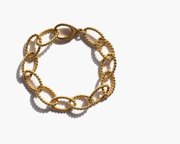 thick flat & oval chain bracelet 約23cm thick flat & oval chain bracelet 約23cm