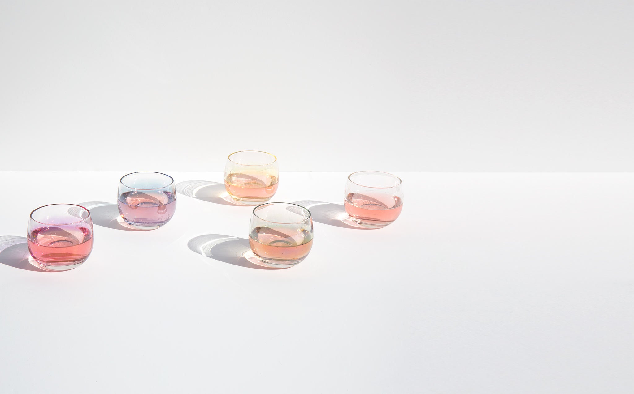 Iridescent Roly Poly Cordial Glasses
