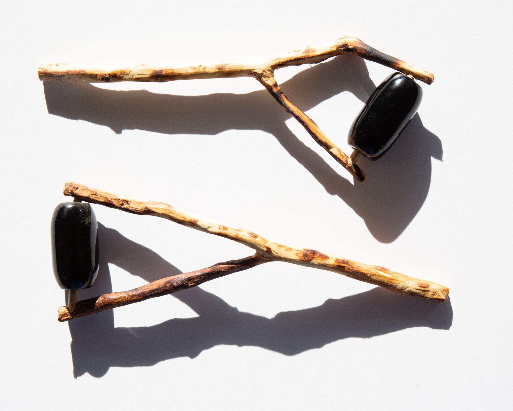 Huizache Wood and Obsidian Face Massage Tool