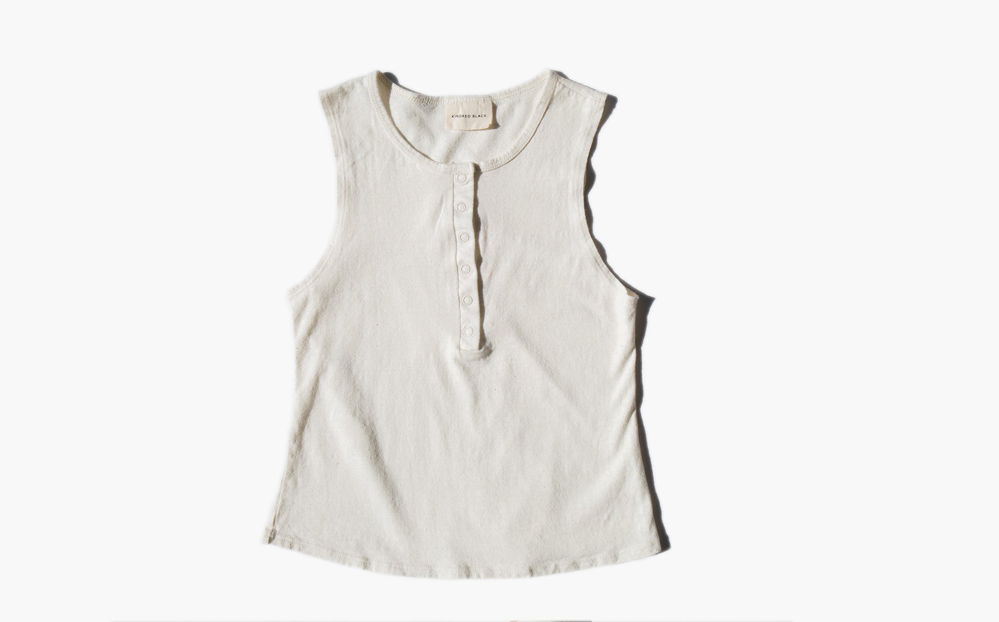 The Henley Muscle Tee White
