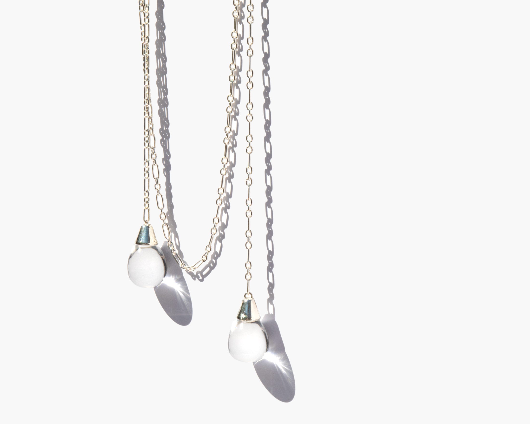 Asteria Lariat Necklace Silver