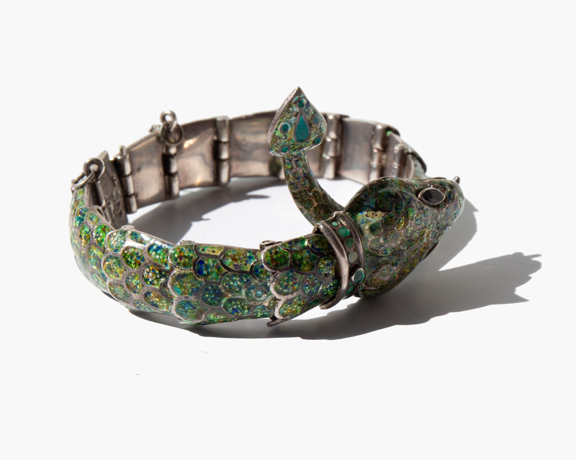 Margot De Taxco Enamel Serpent Bracelet
