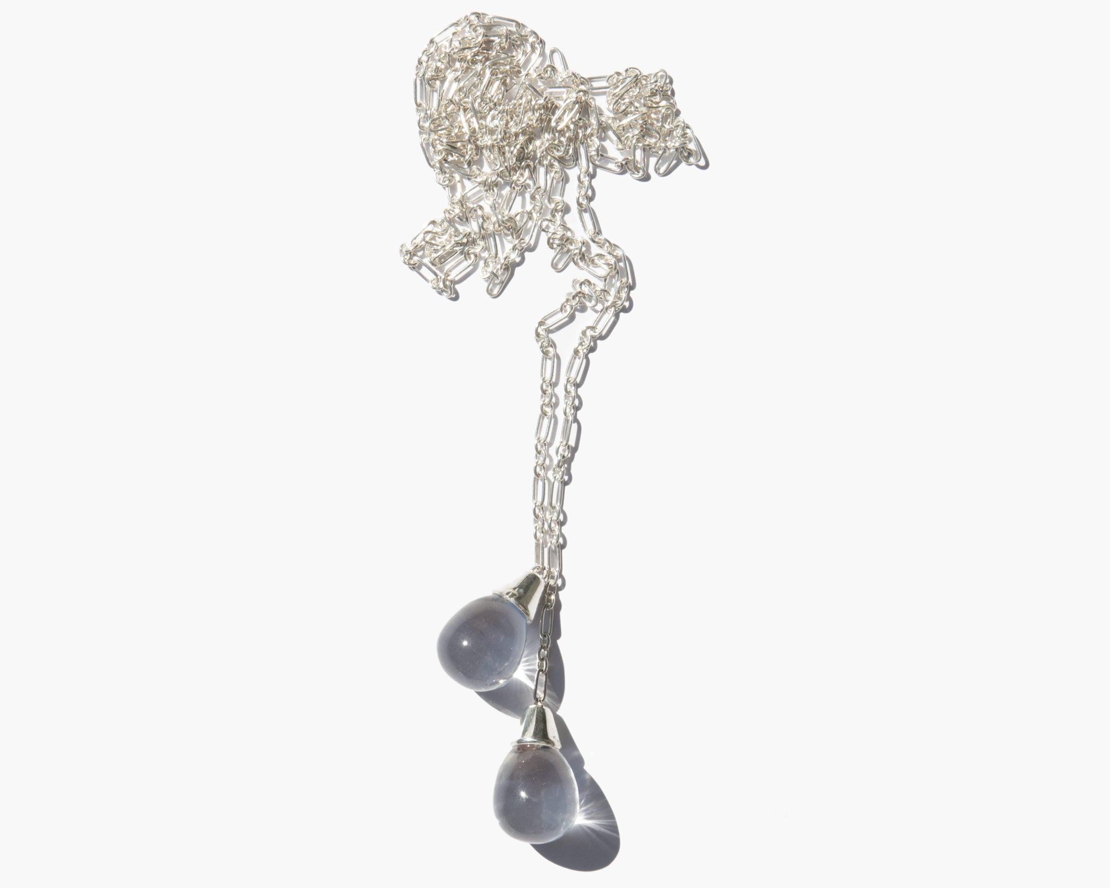 Asteria Lariat Necklace Silver