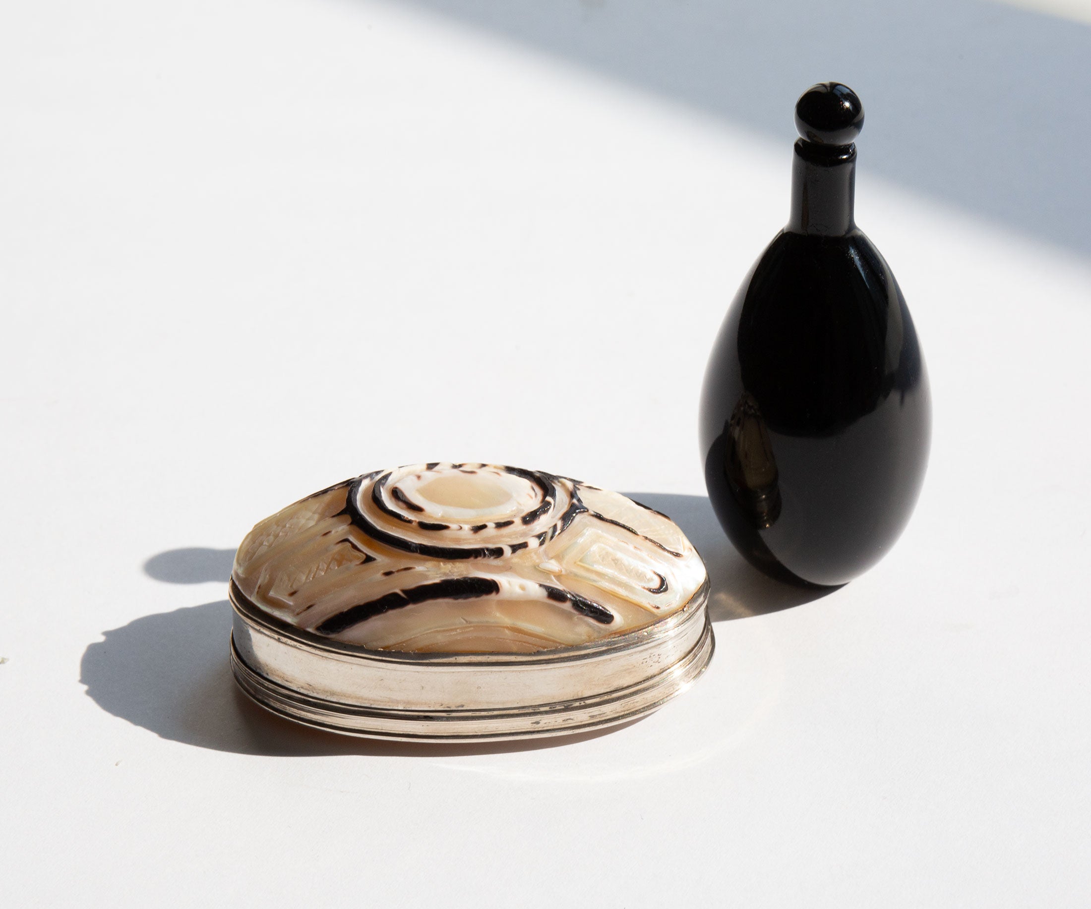 Carved Shell Snuff Box