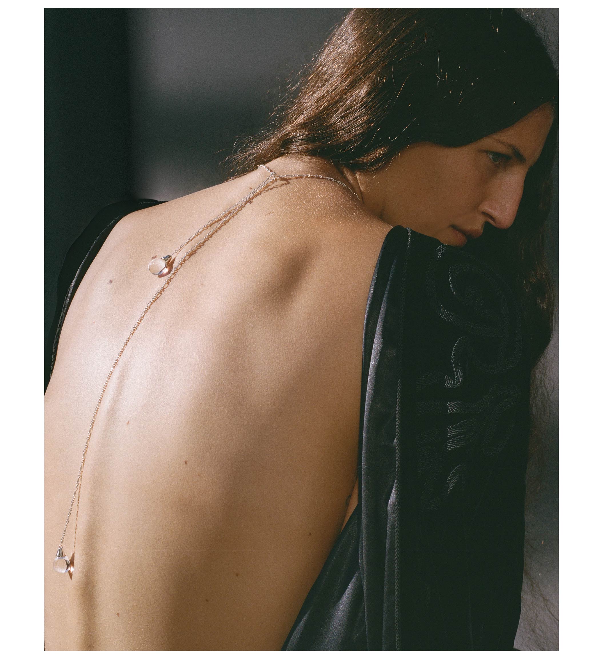 Asteria Lariat Necklace Silver