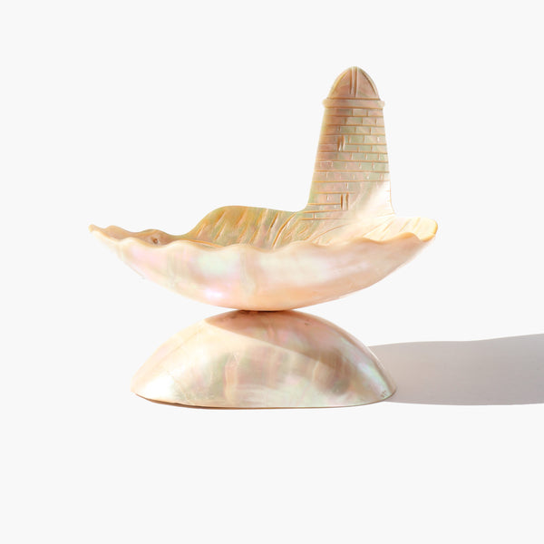 Carved Mother of Pearl Lighthouse Vanity Dish