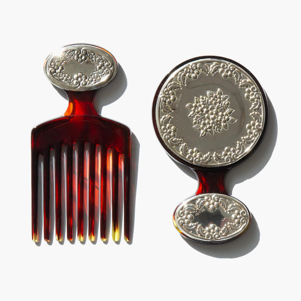 Vintage Italian Pocket Mirror and Comb