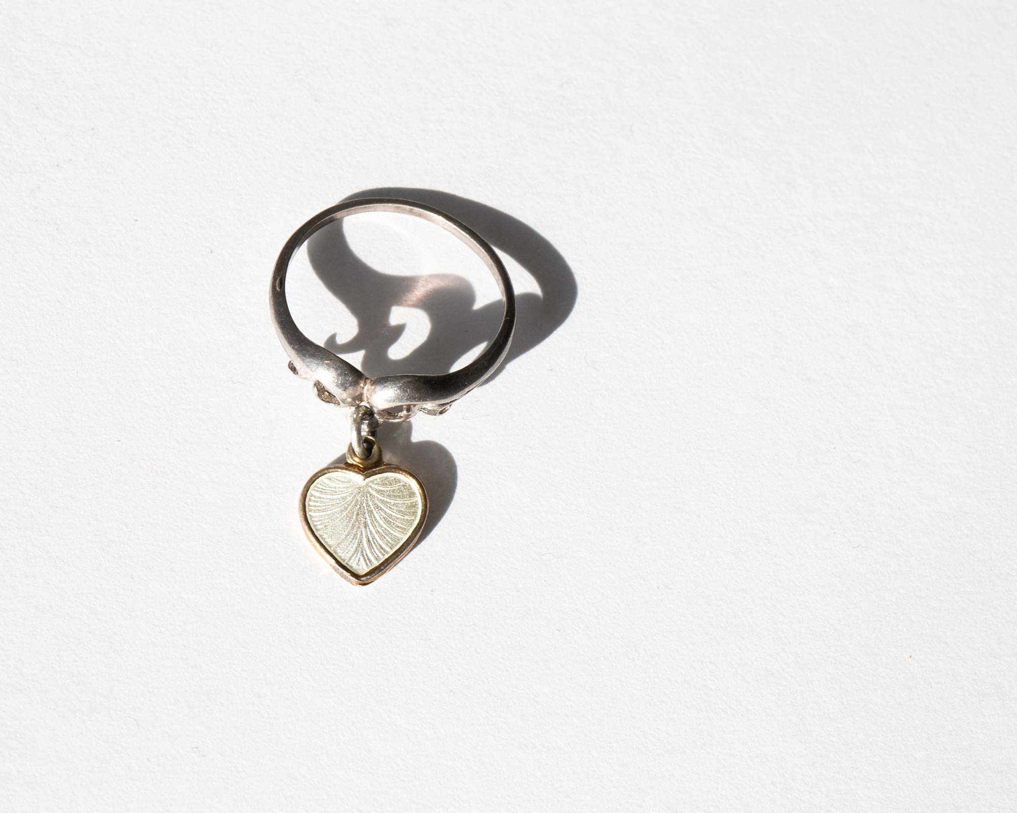 Pearl Heart Charm Ring