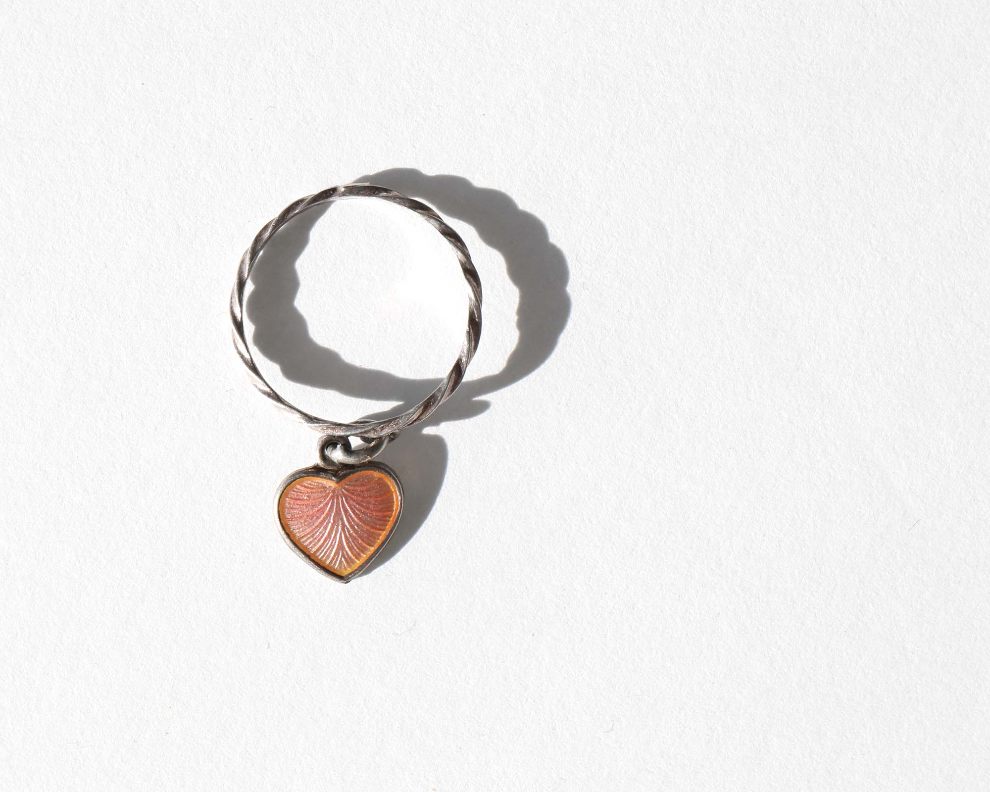 Pink Heart Charm Ring