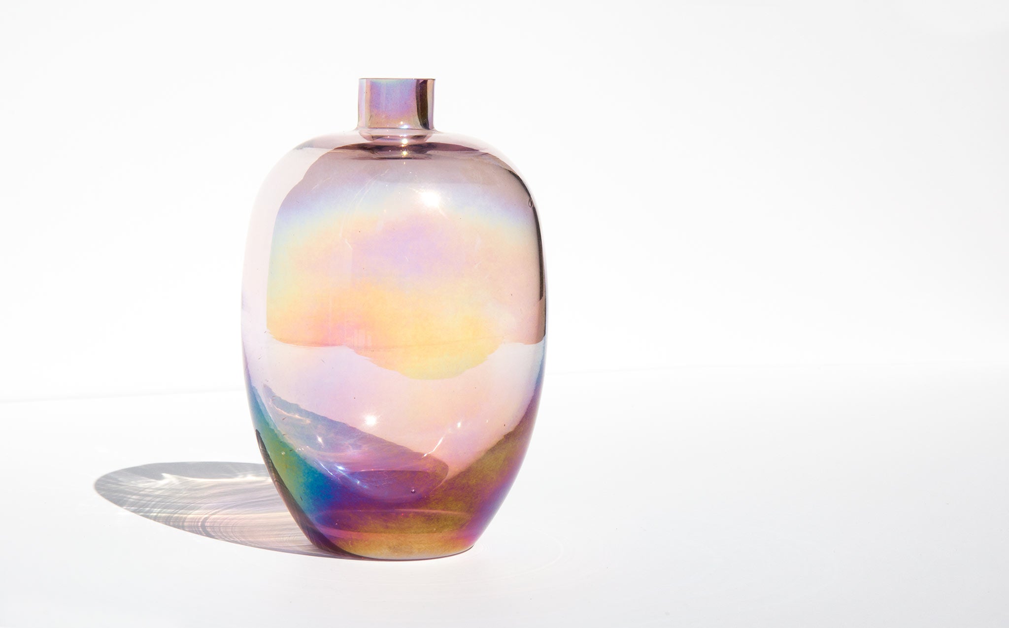 Iridescent Blush Murano Vase