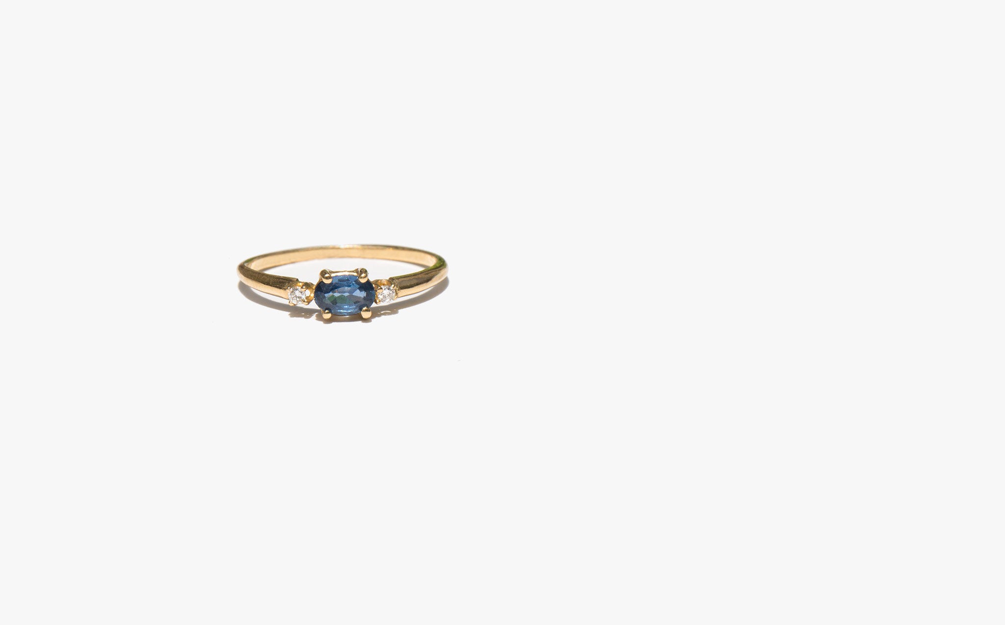 Sapphire and Diamond Sweetheart Ring
