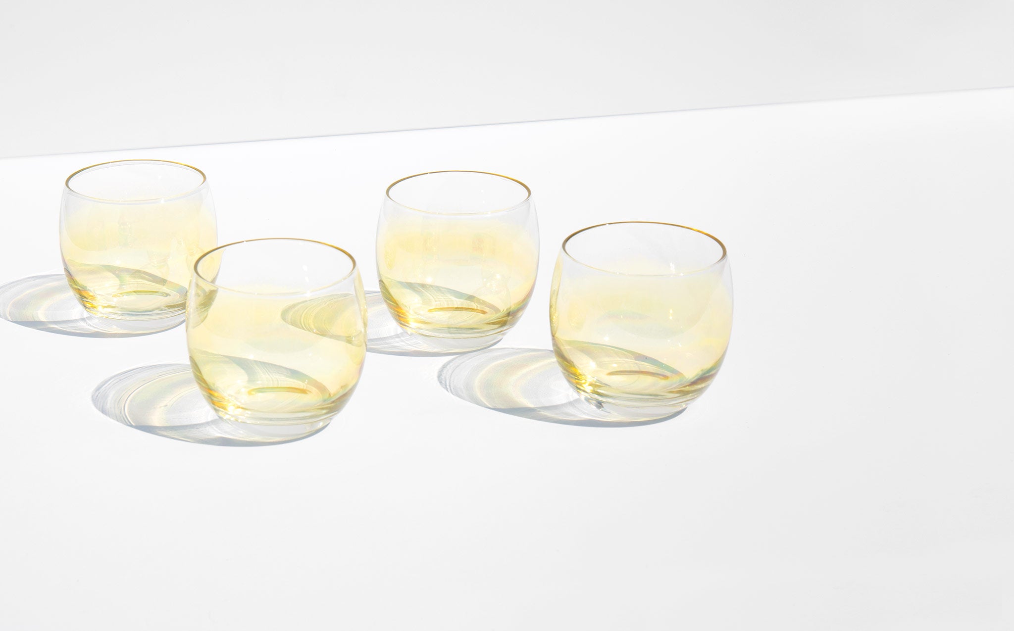 Sunshine Yellow Roly Poly Cocktail Glasses