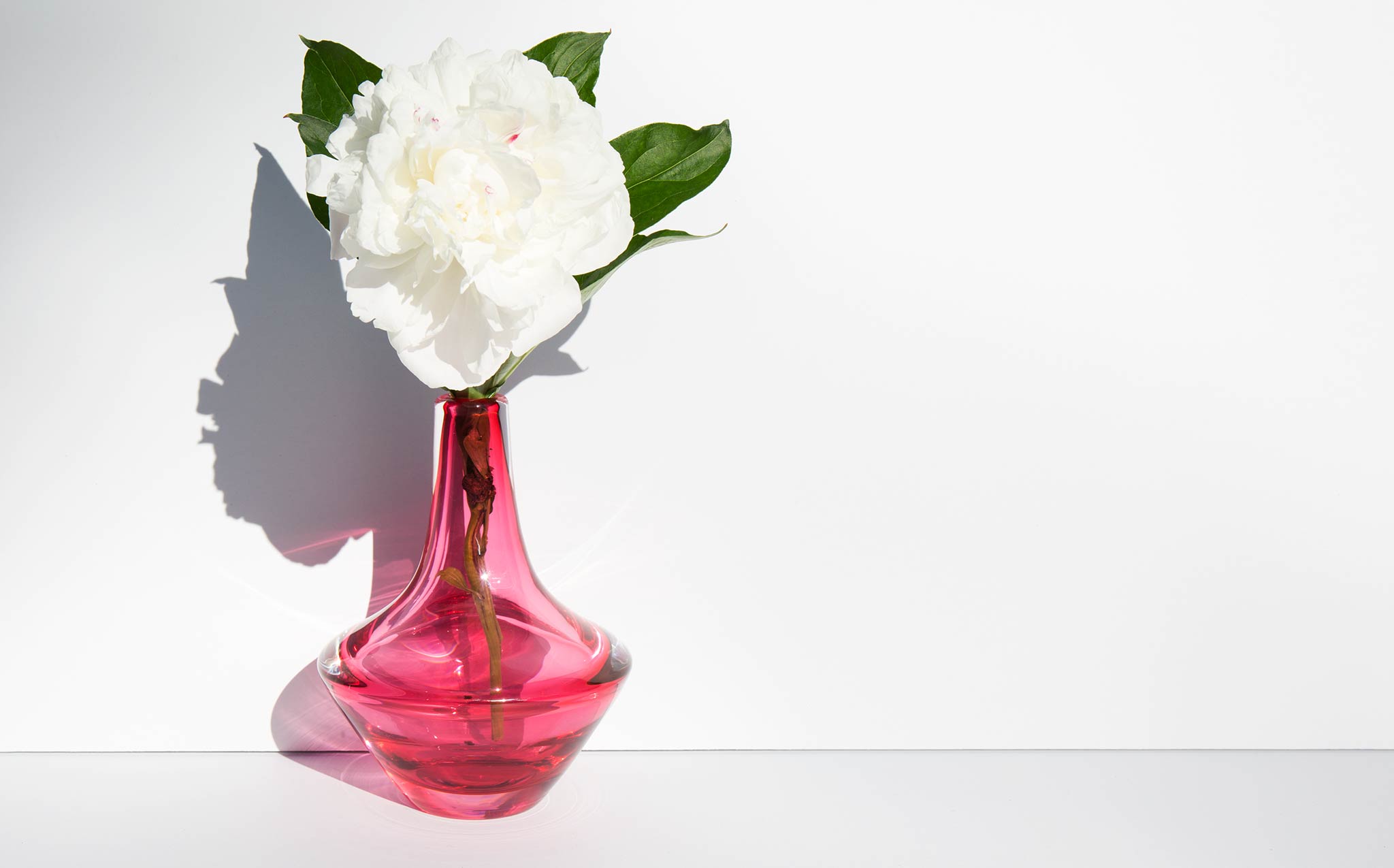 Mid Century Cranberry Glass Vase