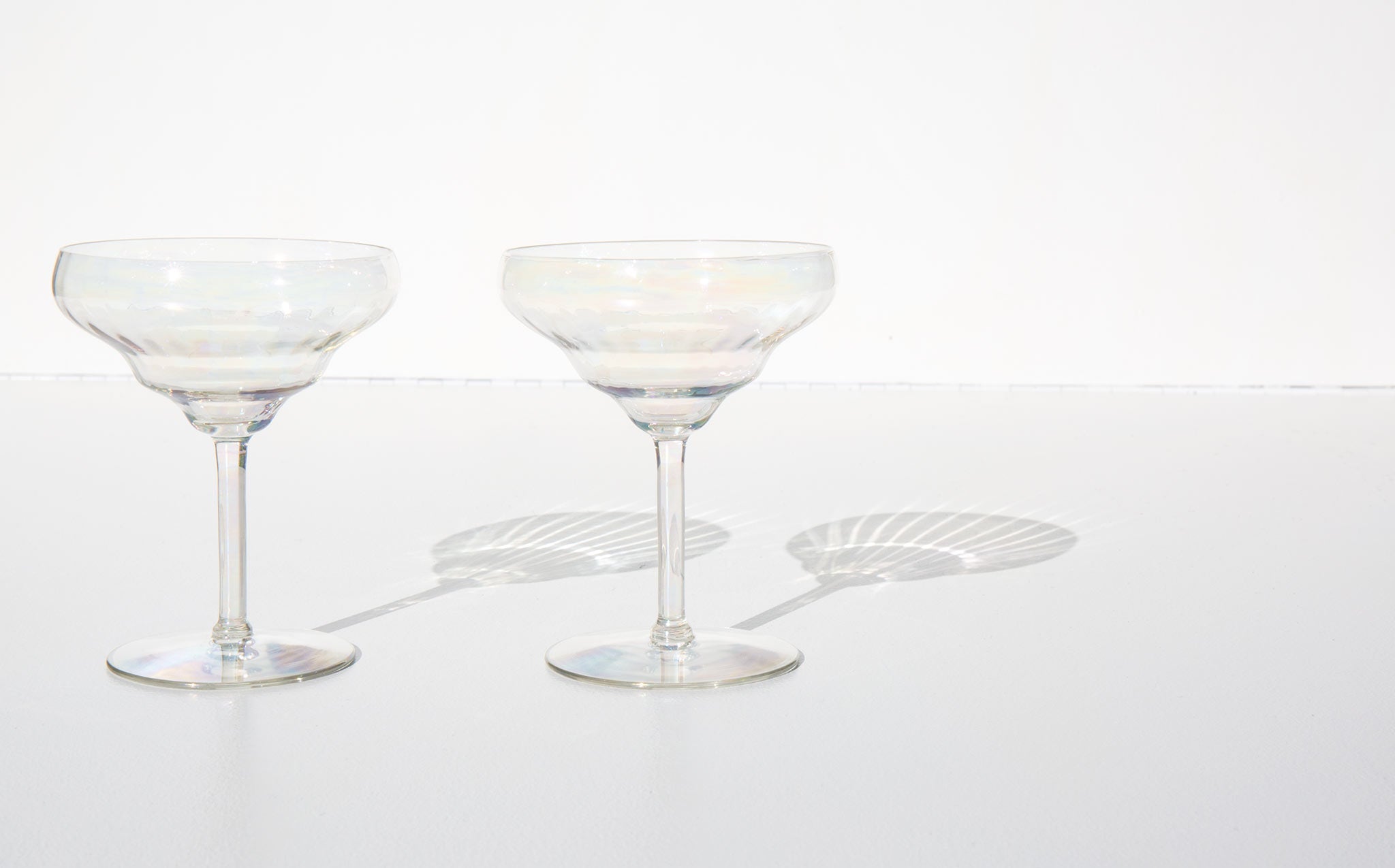 Waved Iridescent Champagne Coupes