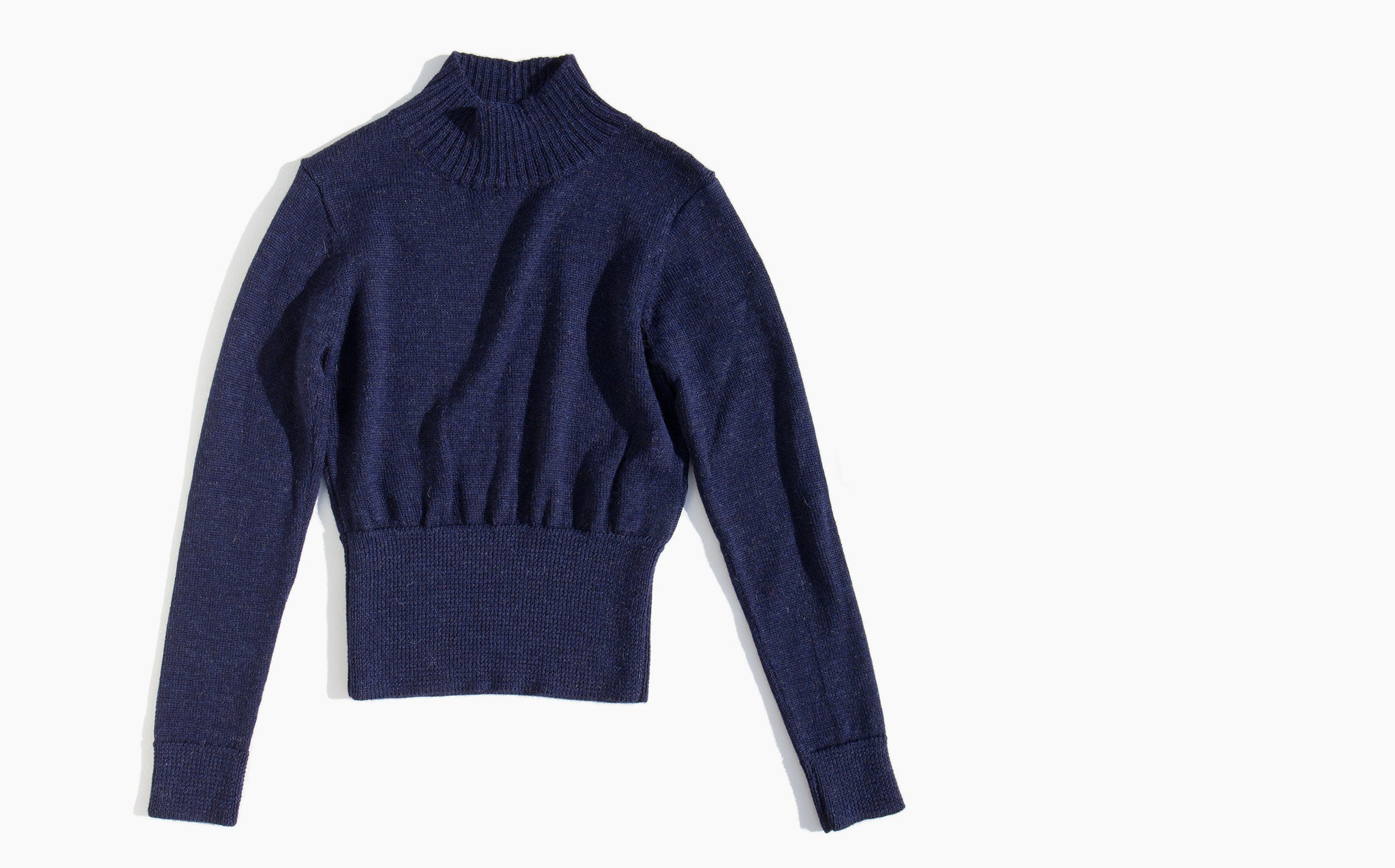 Hesperios Navy Astrid Crop Top Sweater