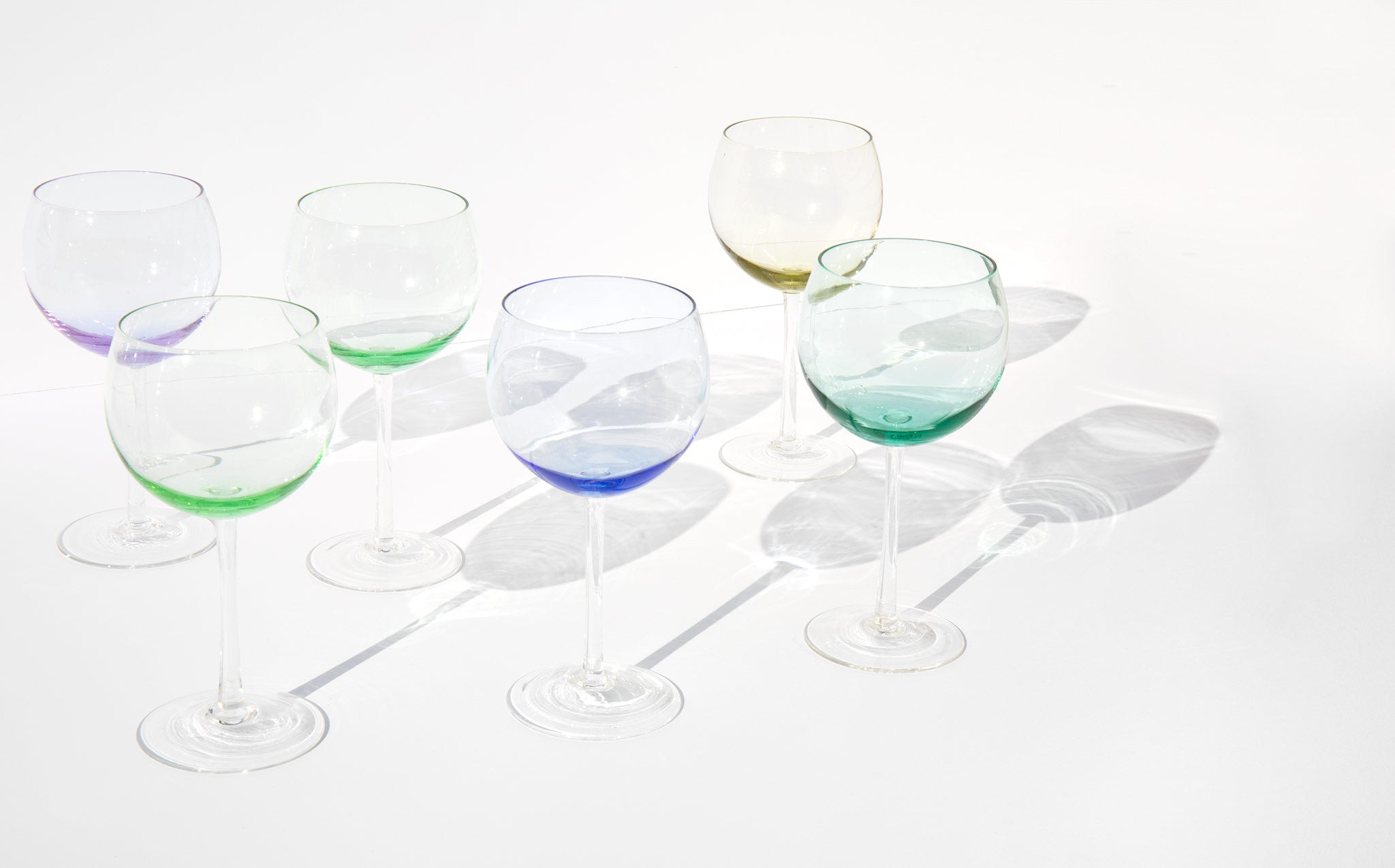 Pastel Tint Crystal Wine Glasses