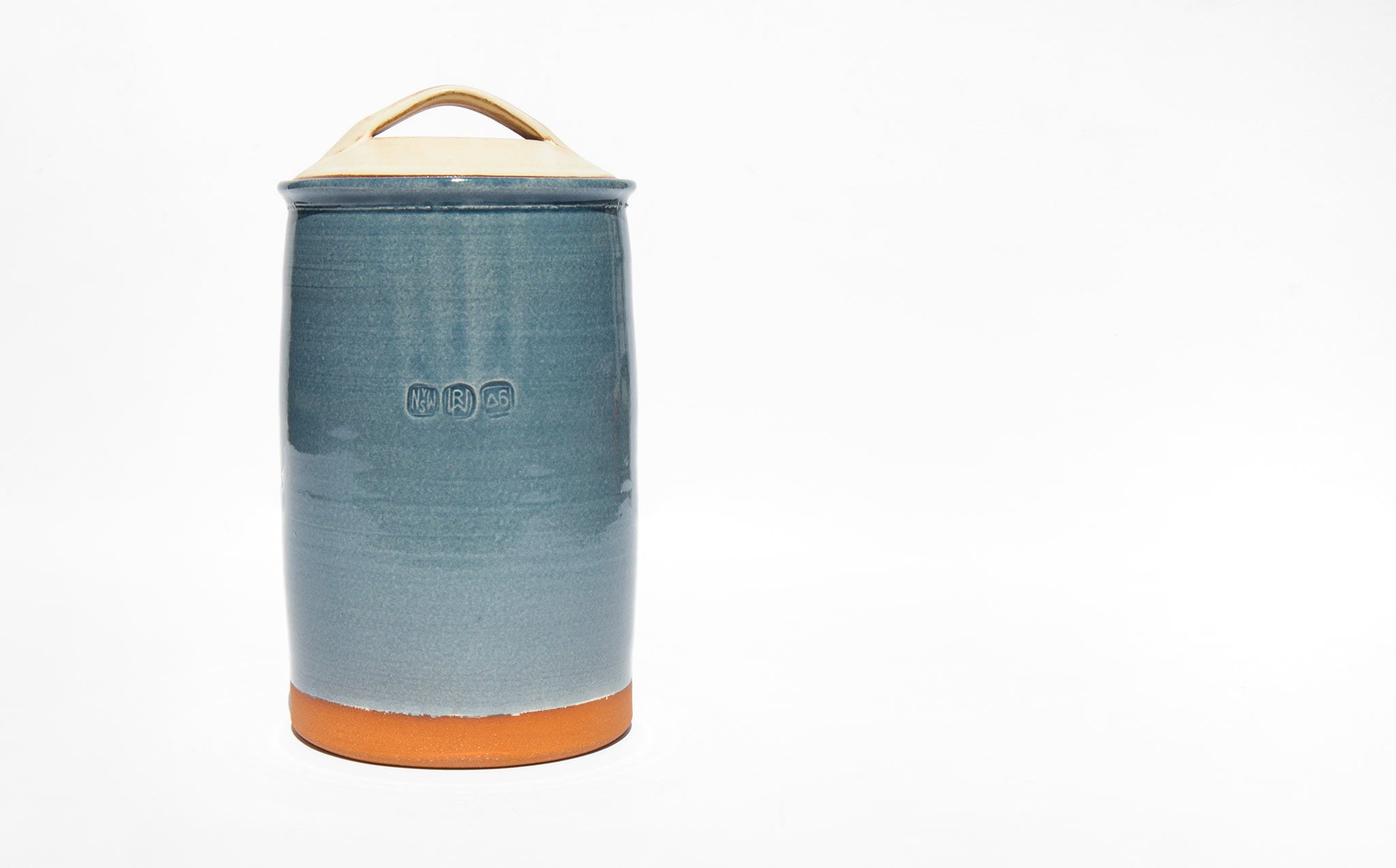 New York Stoneware French Blue Canister