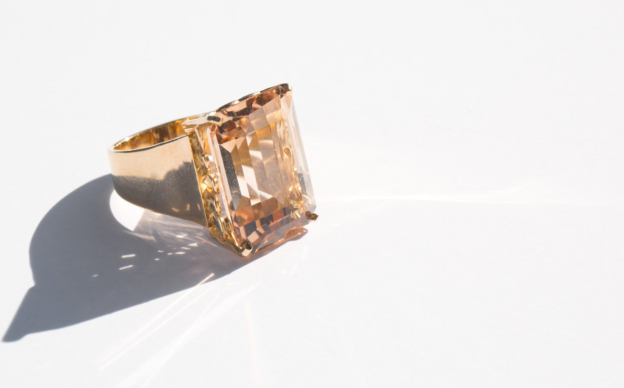 Precious Topaz and 14K Gold Cocktail Ring