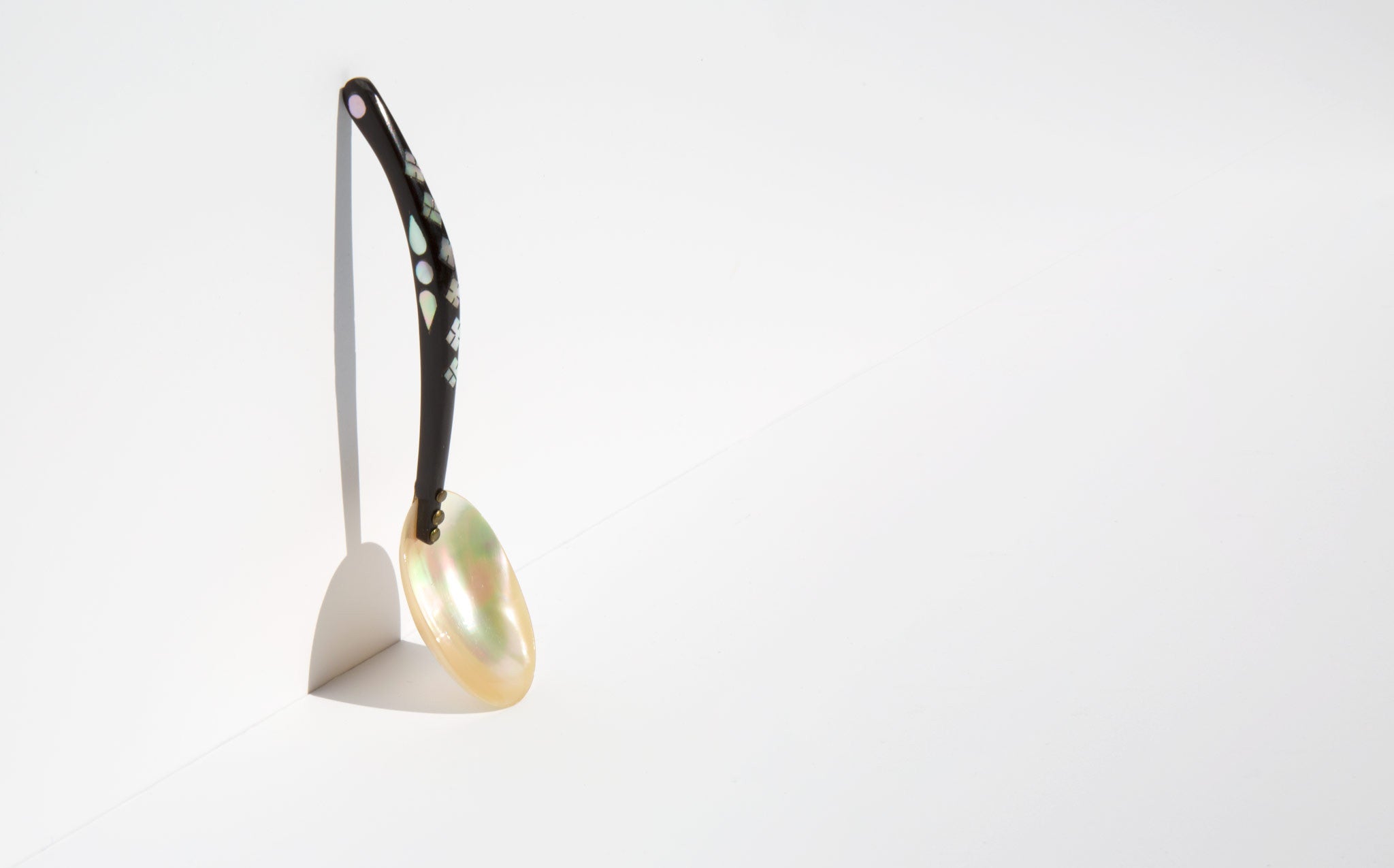 Ebony and Mother of Pearl Caviar Spoon