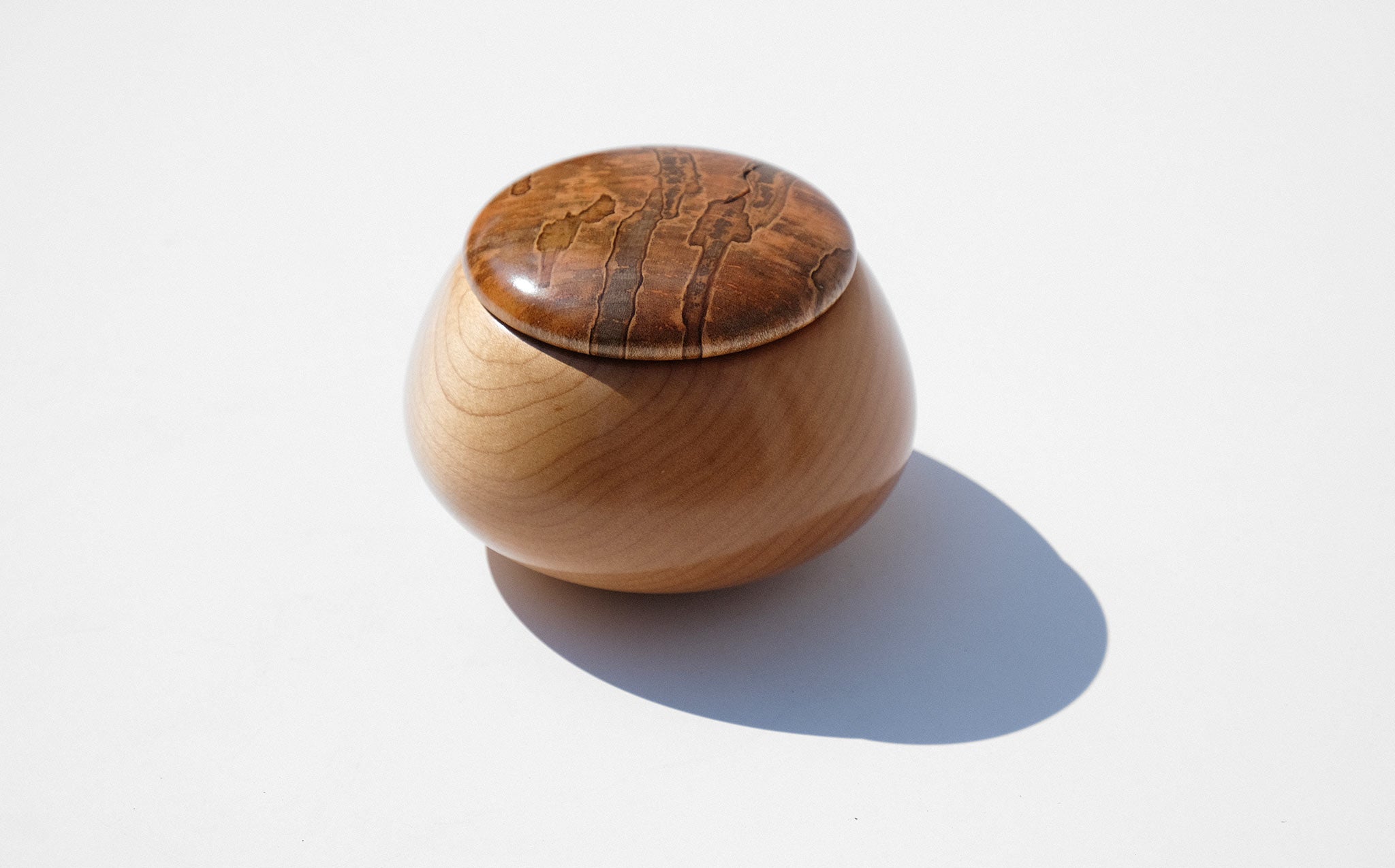 Bruce Perlmutter Hand Lathed Maple Lidded Vessel