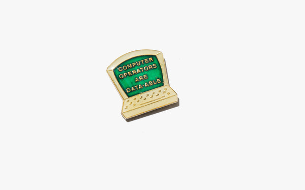 Computer Operators Vintage Enamel Pin | Kindred Black