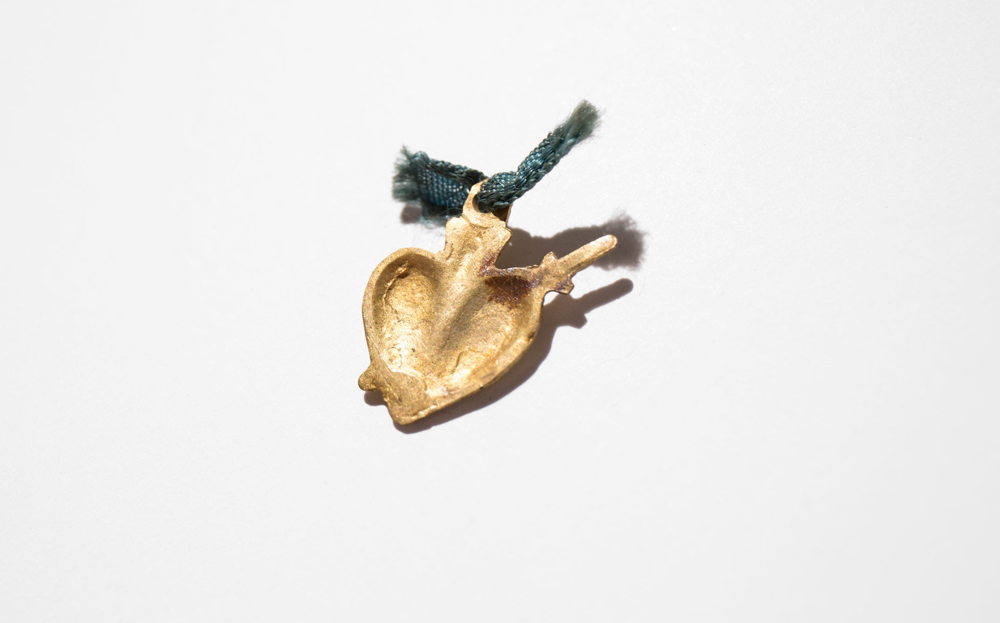 Vintage Brass Heart Milagro