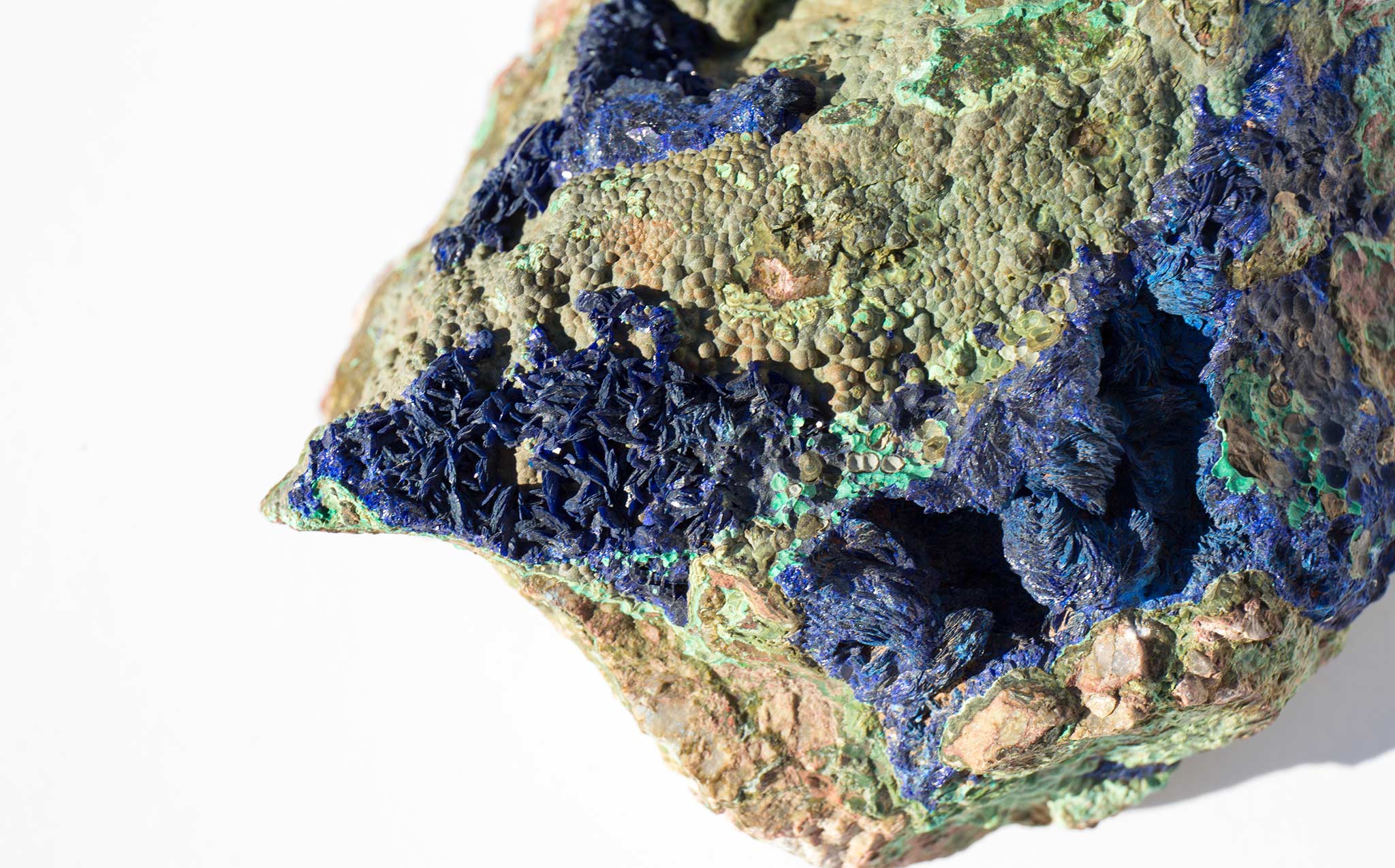 Azurite Crystals and Malachite Specimen