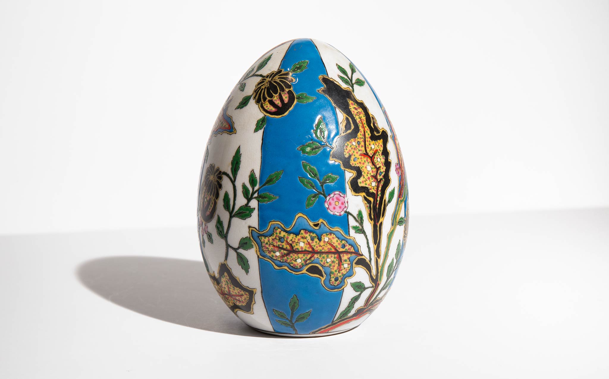 Hand Painted Floral Ceramic Egg