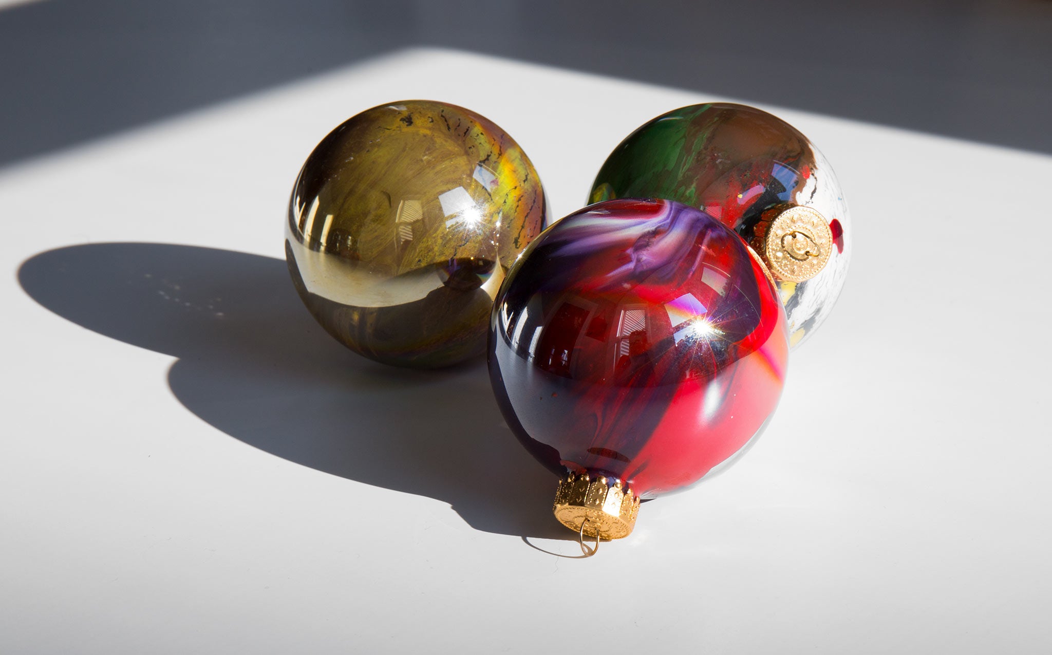 Marbled Oils Ornament Set