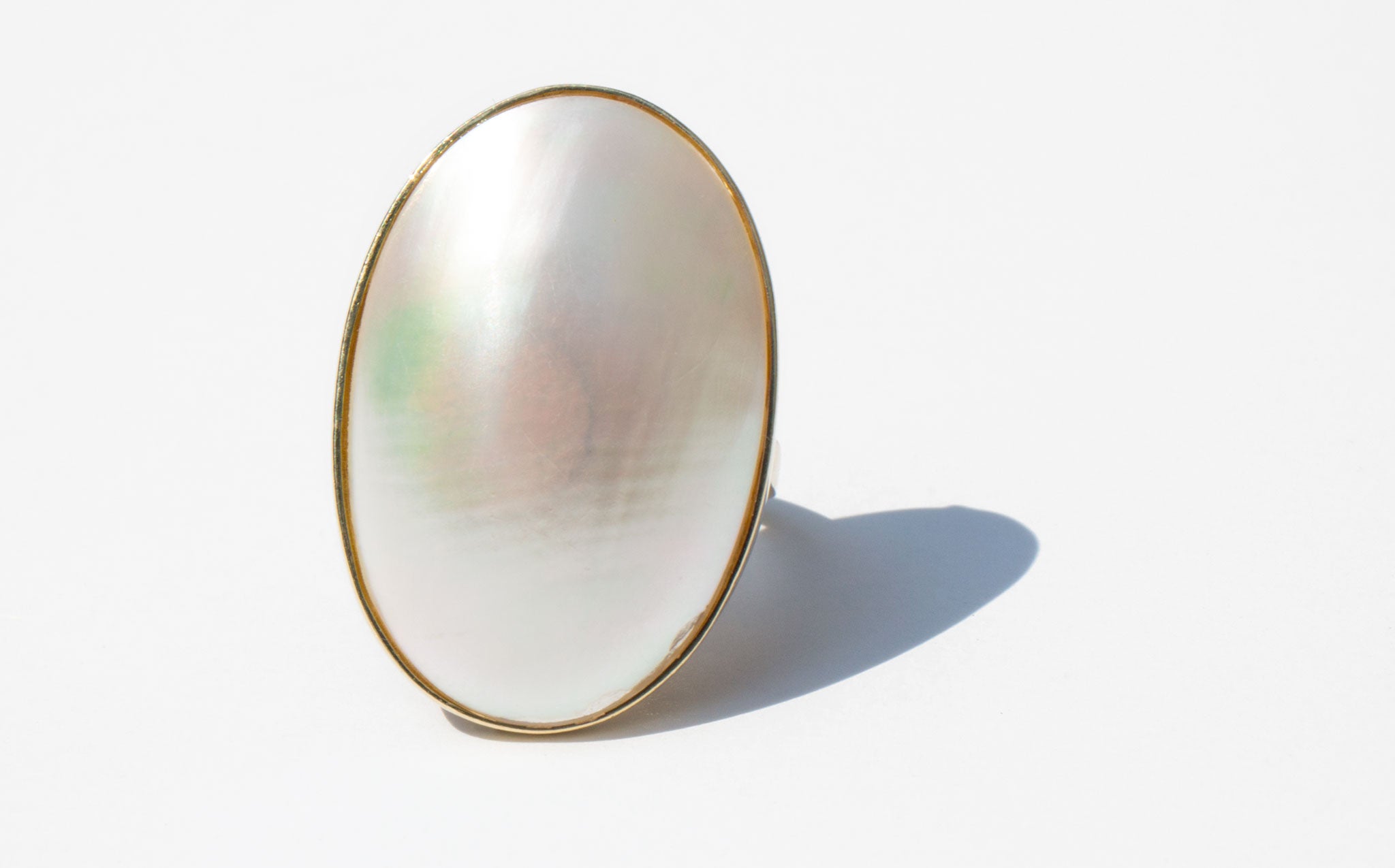 Mother of Pearl and 14K Dome Ring