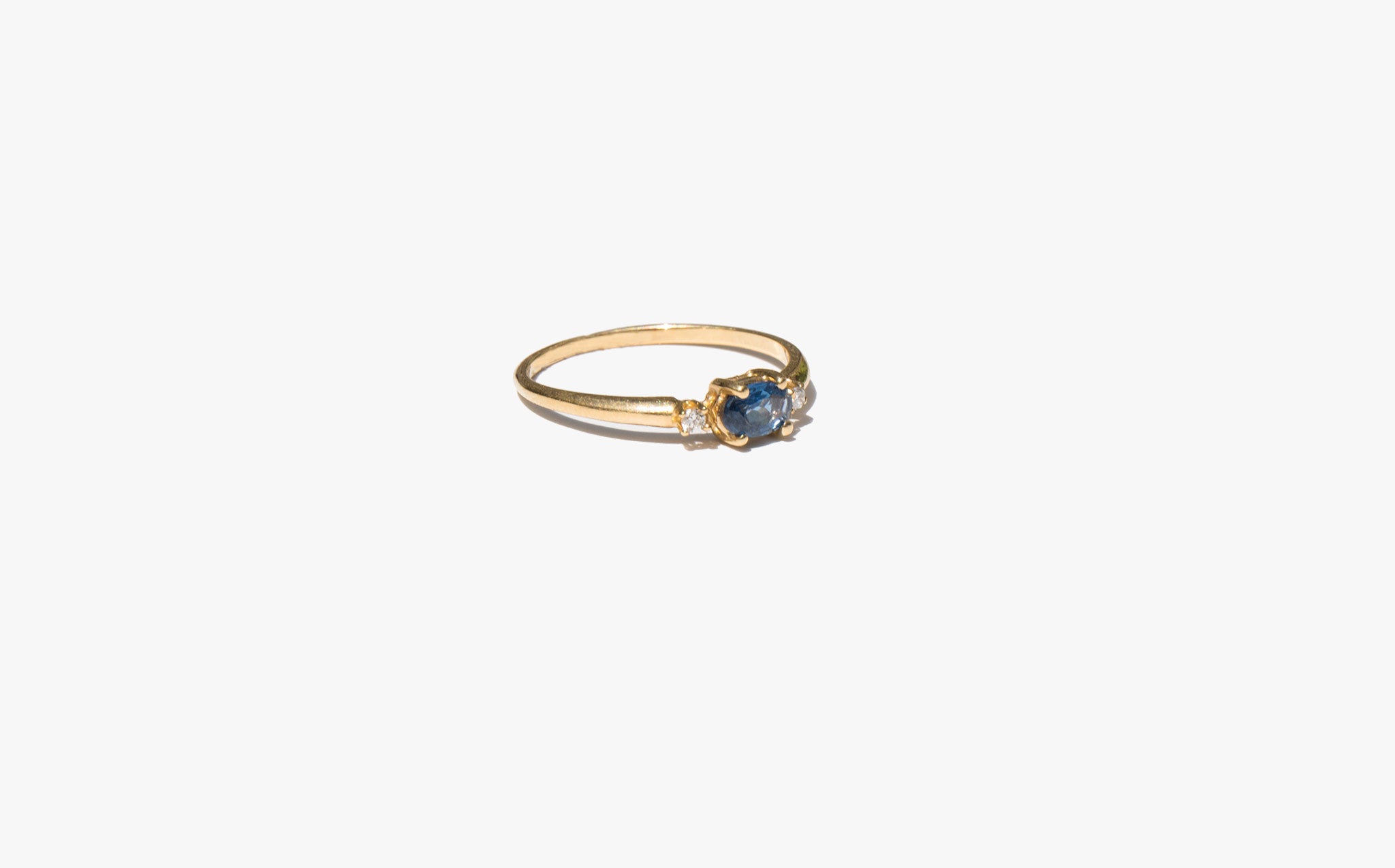Sapphire and Diamond Sweetheart Ring