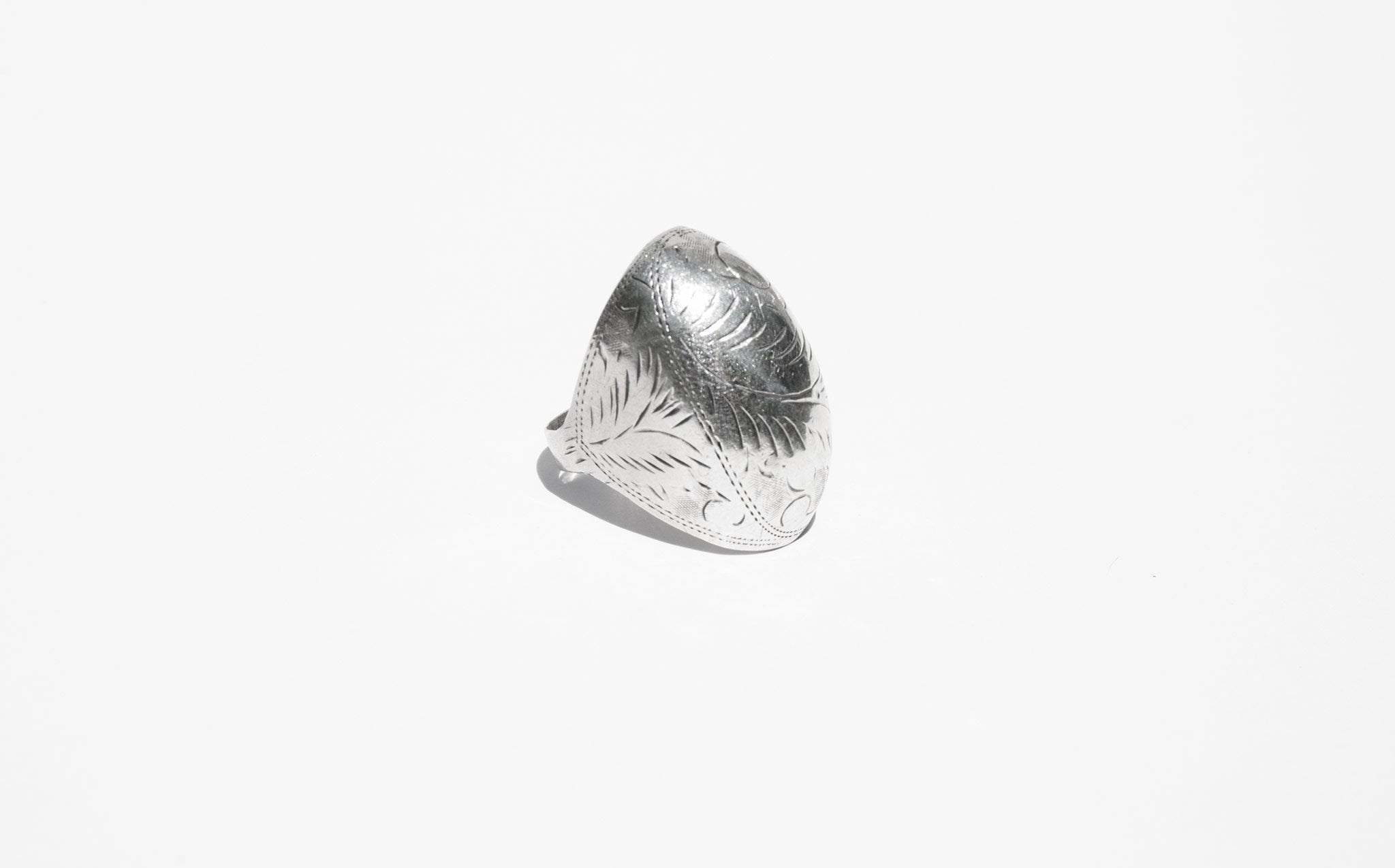 Etched Silver Dome Ring