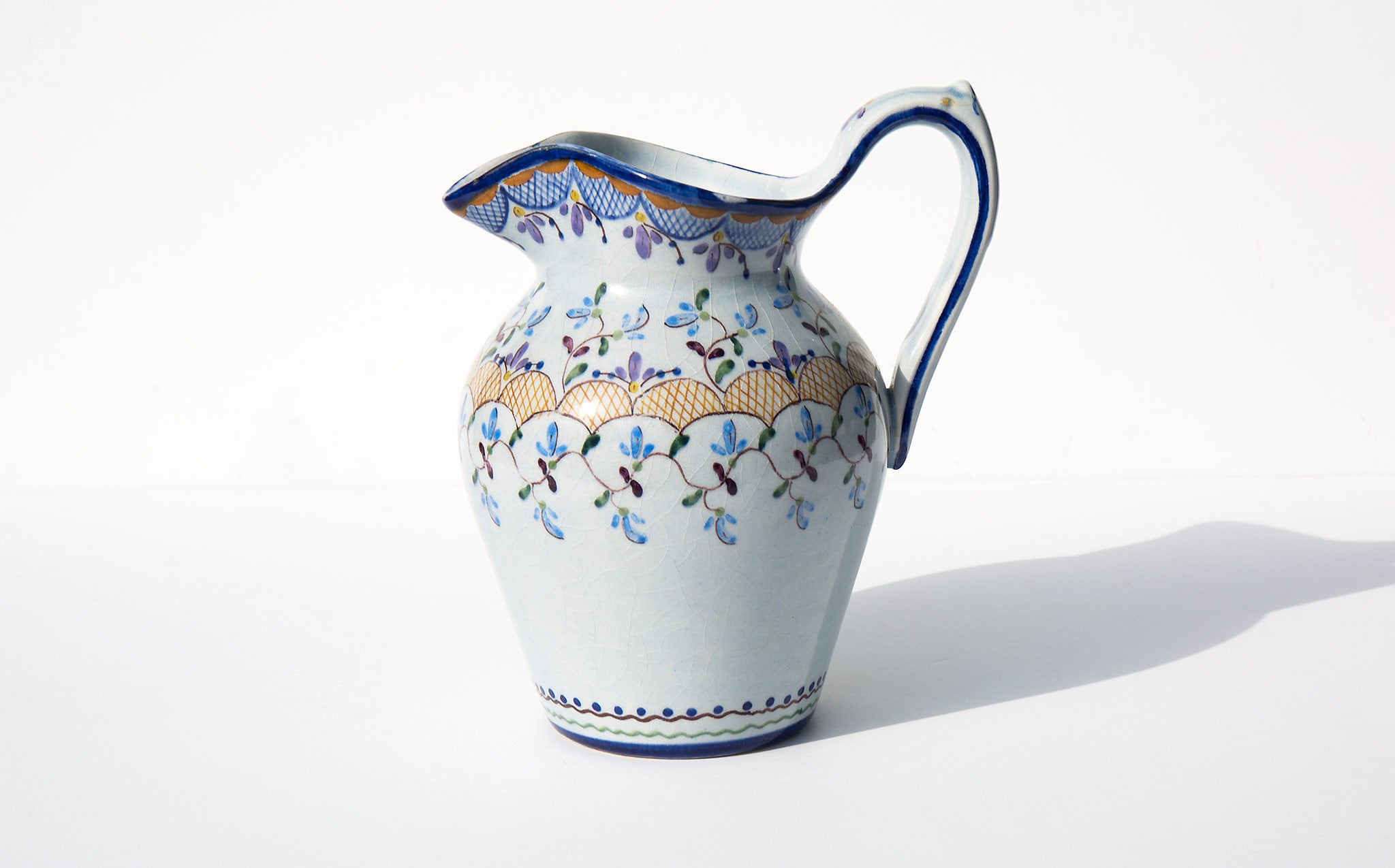 Hand Painted Floral Pitcher