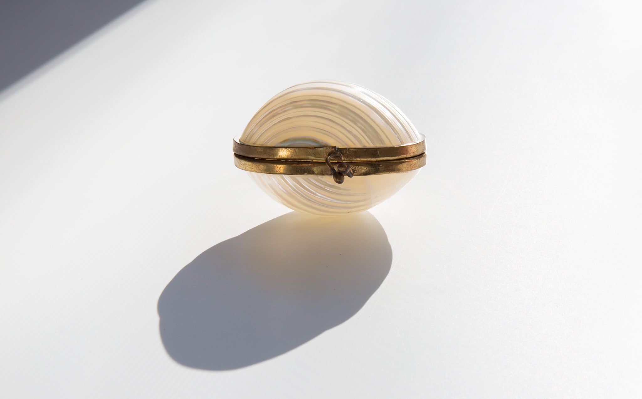 Mother of Pearl and Brass Trinket Box