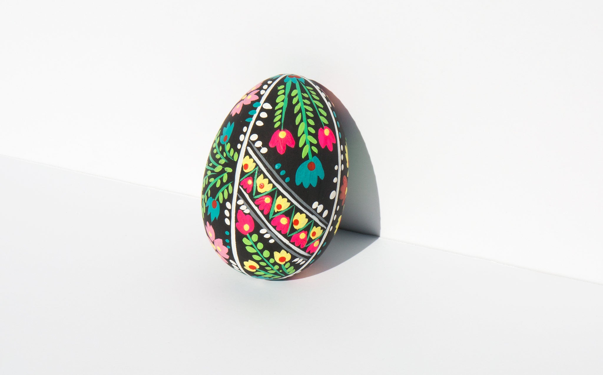 Hand Painted Floral Egg
