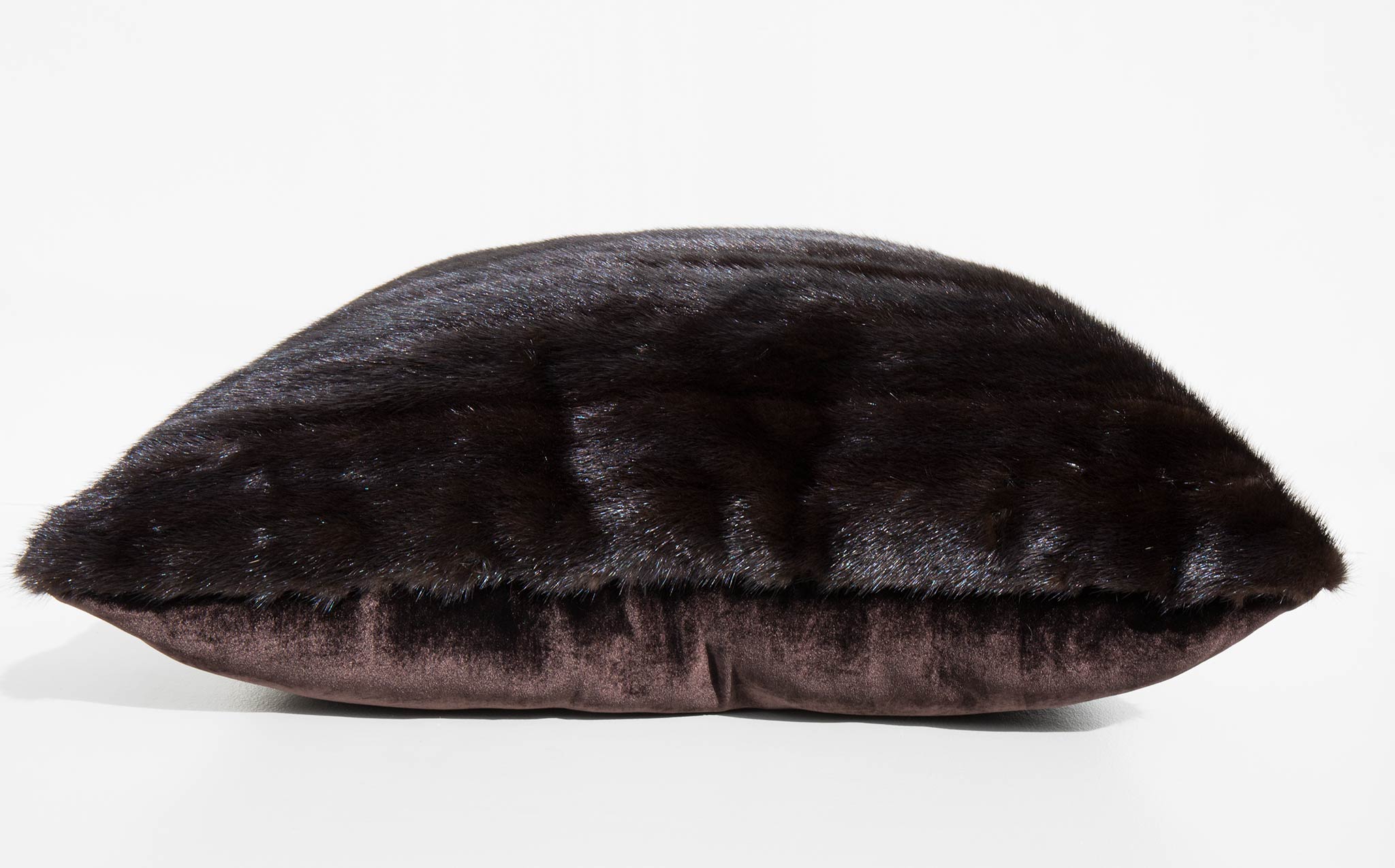 Large Recycled Mink and Velvet Pillow