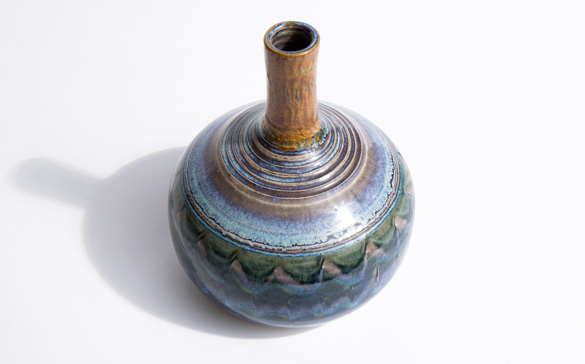 Glazed Ombre Pottery Bud Vase
