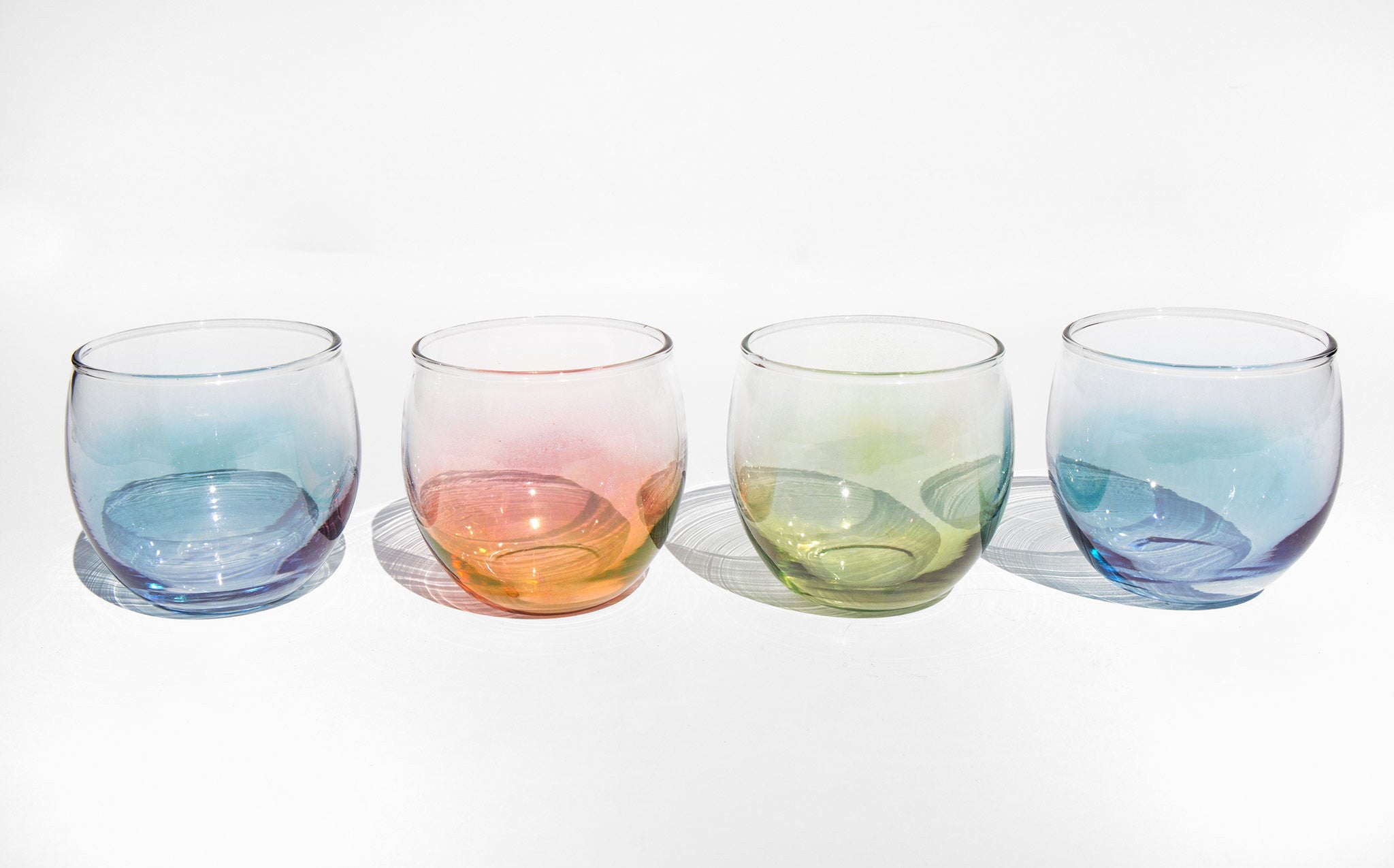 Pastel Roly Poly Cocktail Glasses
