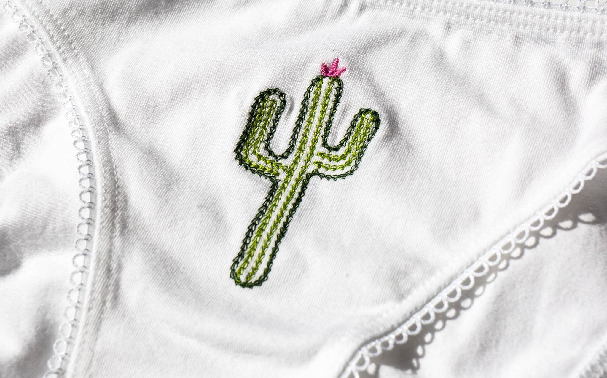 Poppy Undies Embroidered Cactus
