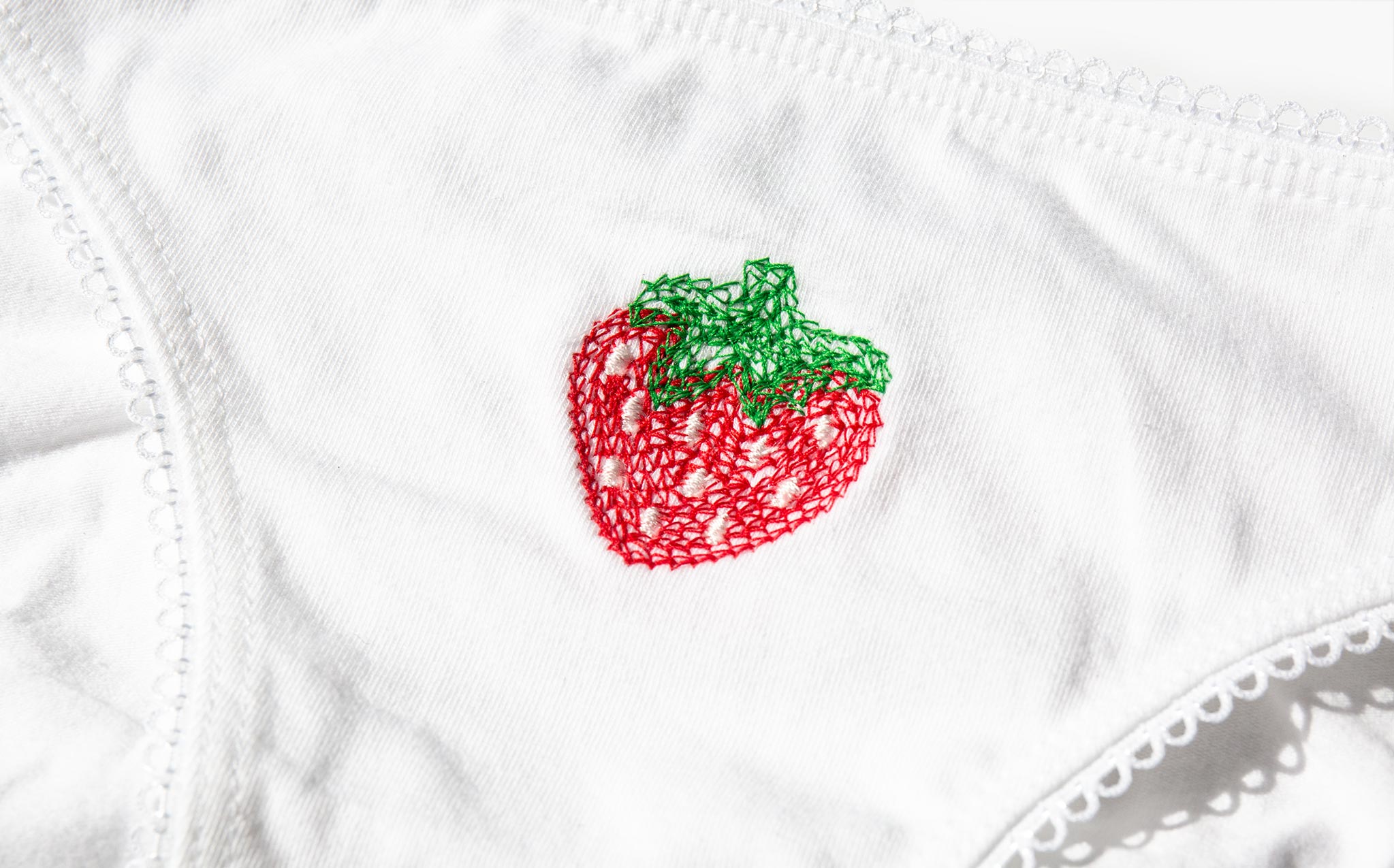 Poppy Undies Embroidered Strawberry