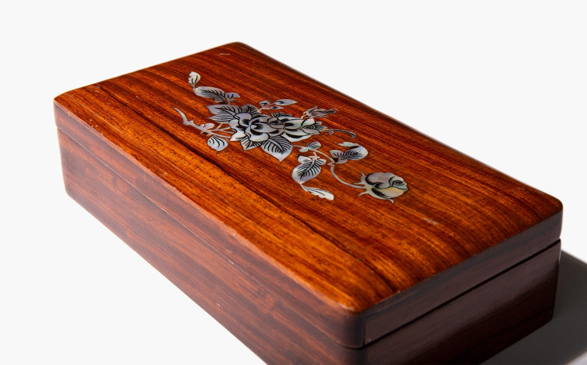 Floral Inlaid Wooden Box