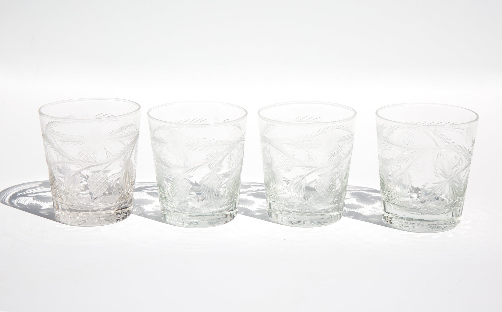 Etched Fruit and Flower Glasses