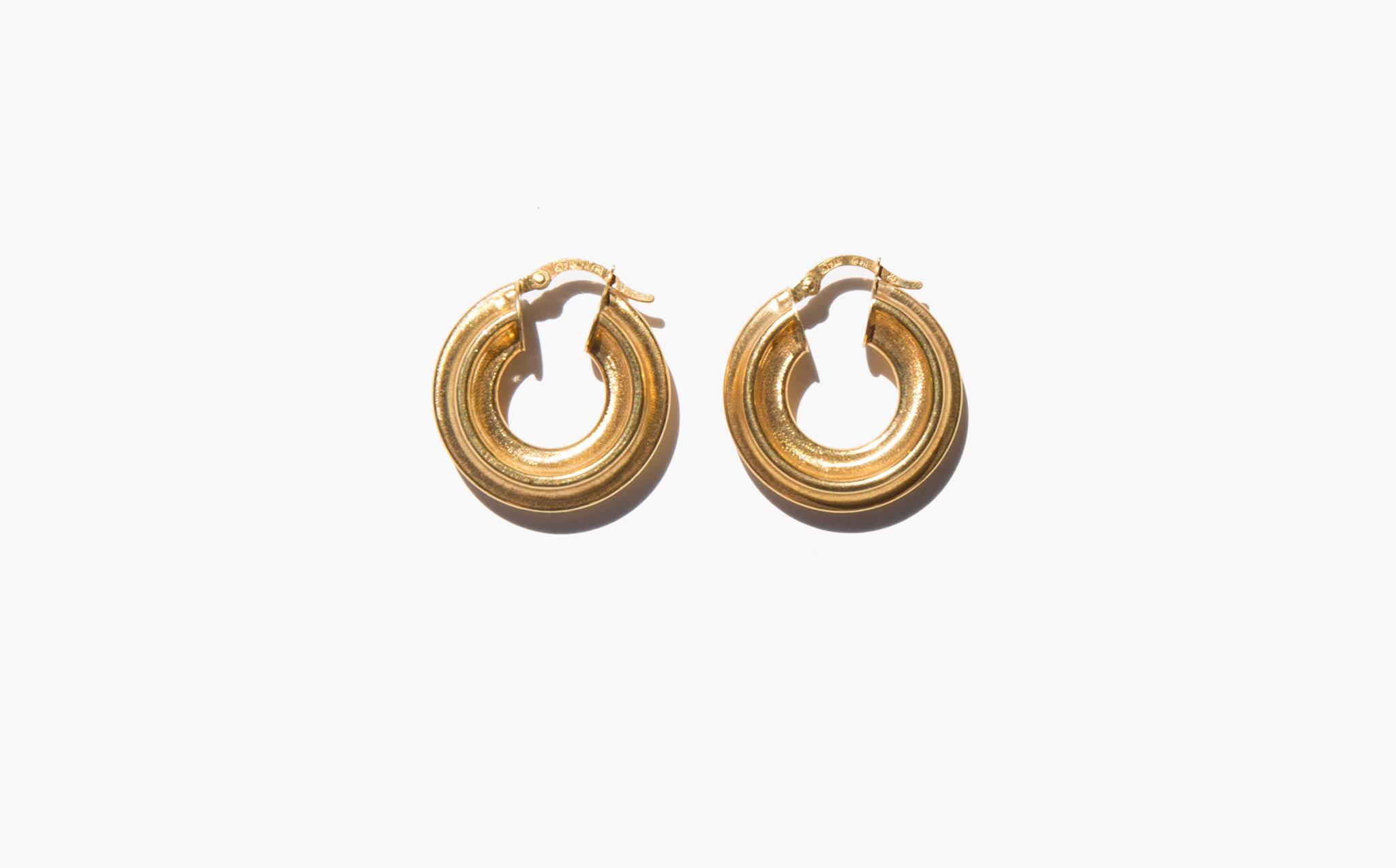 Gold Fluted Hoops