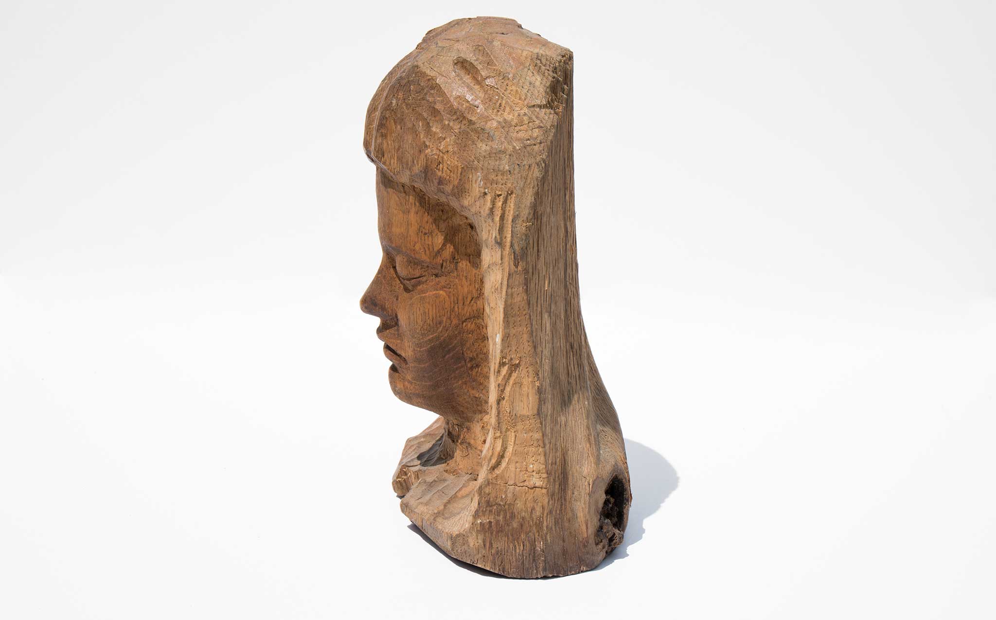 Hand Carved Wooden Bust