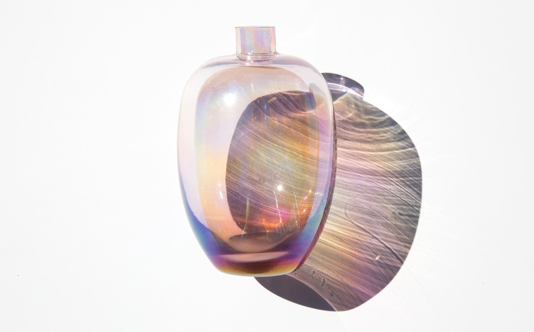 Iridescent Blush Murano Vase