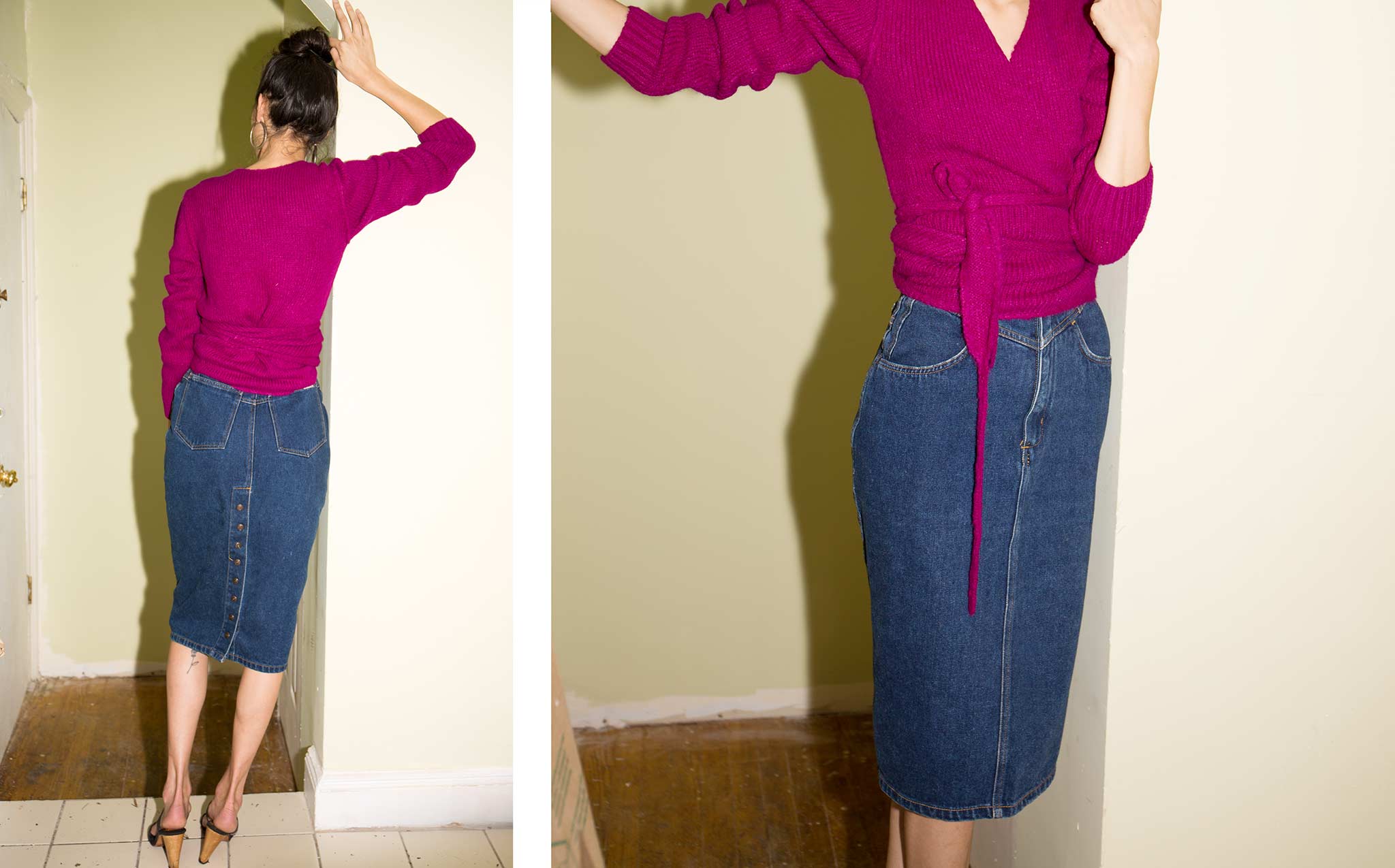 Vintage Bon Jour Denim Skirt