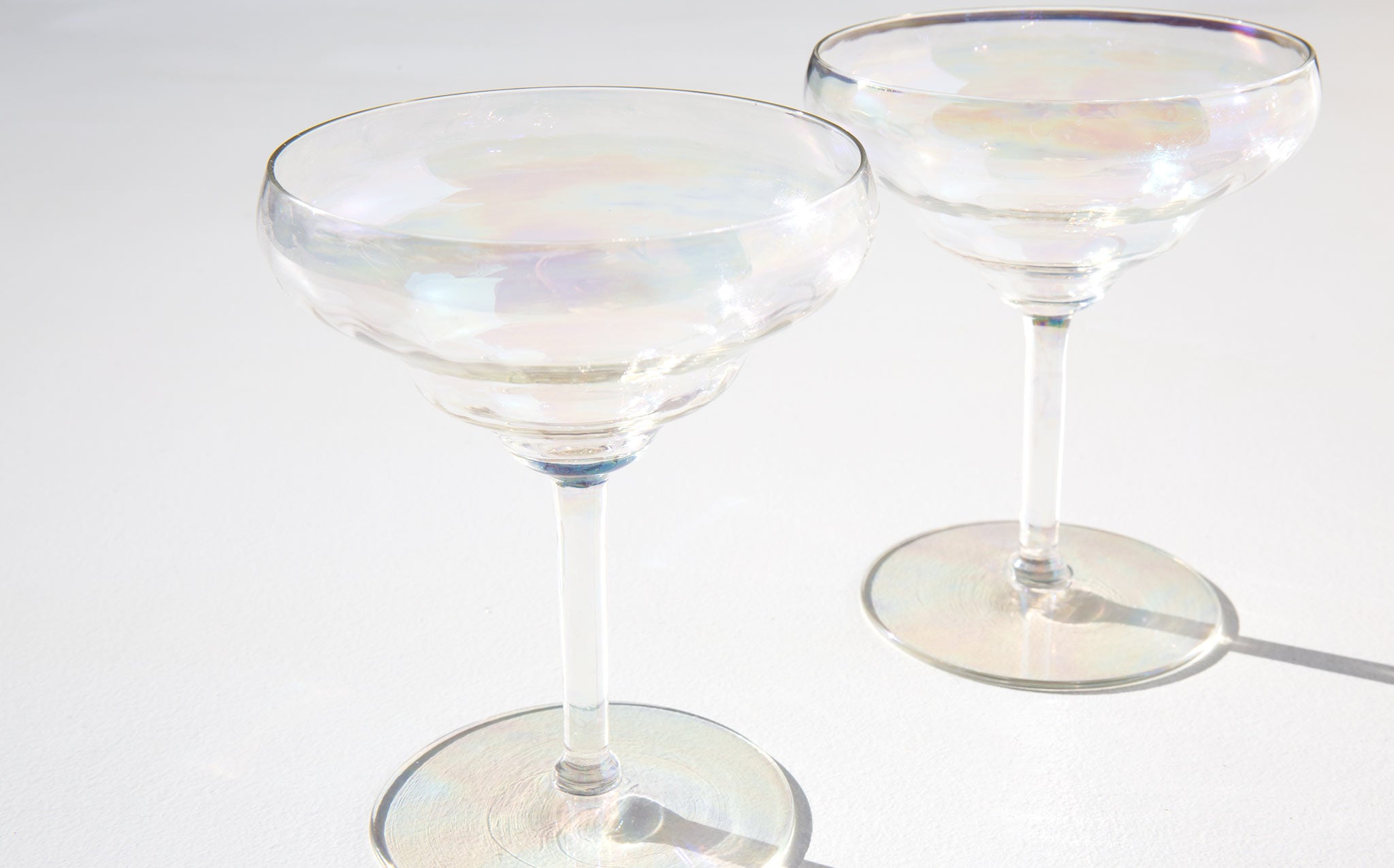 Waved Iridescent Champagne Coupes