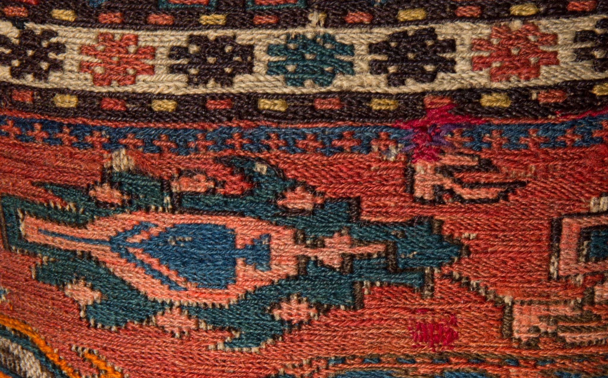 Antique Turkish Wool Kilim Throw Pillow