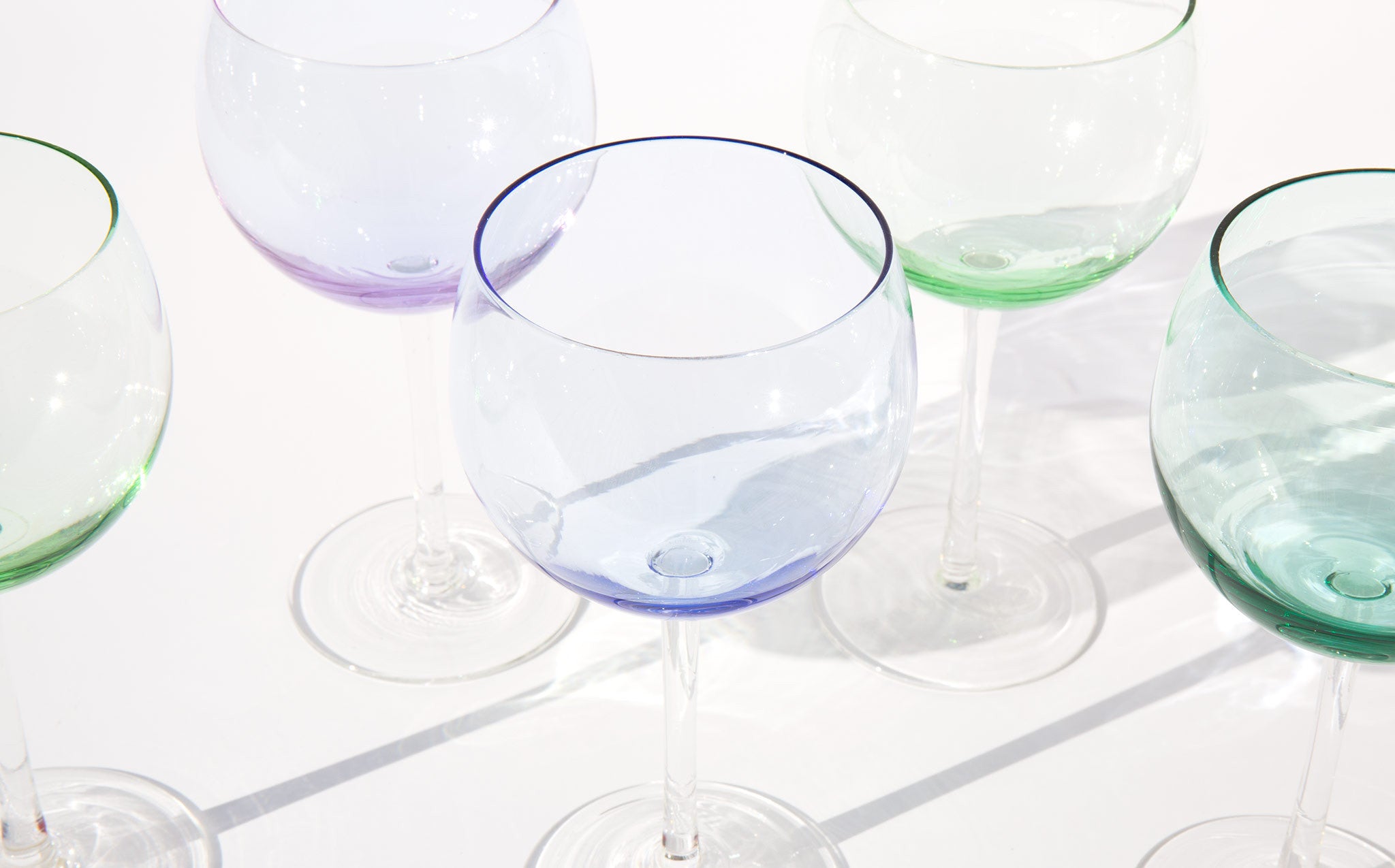 Pastel Tint Crystal Wine Glasses