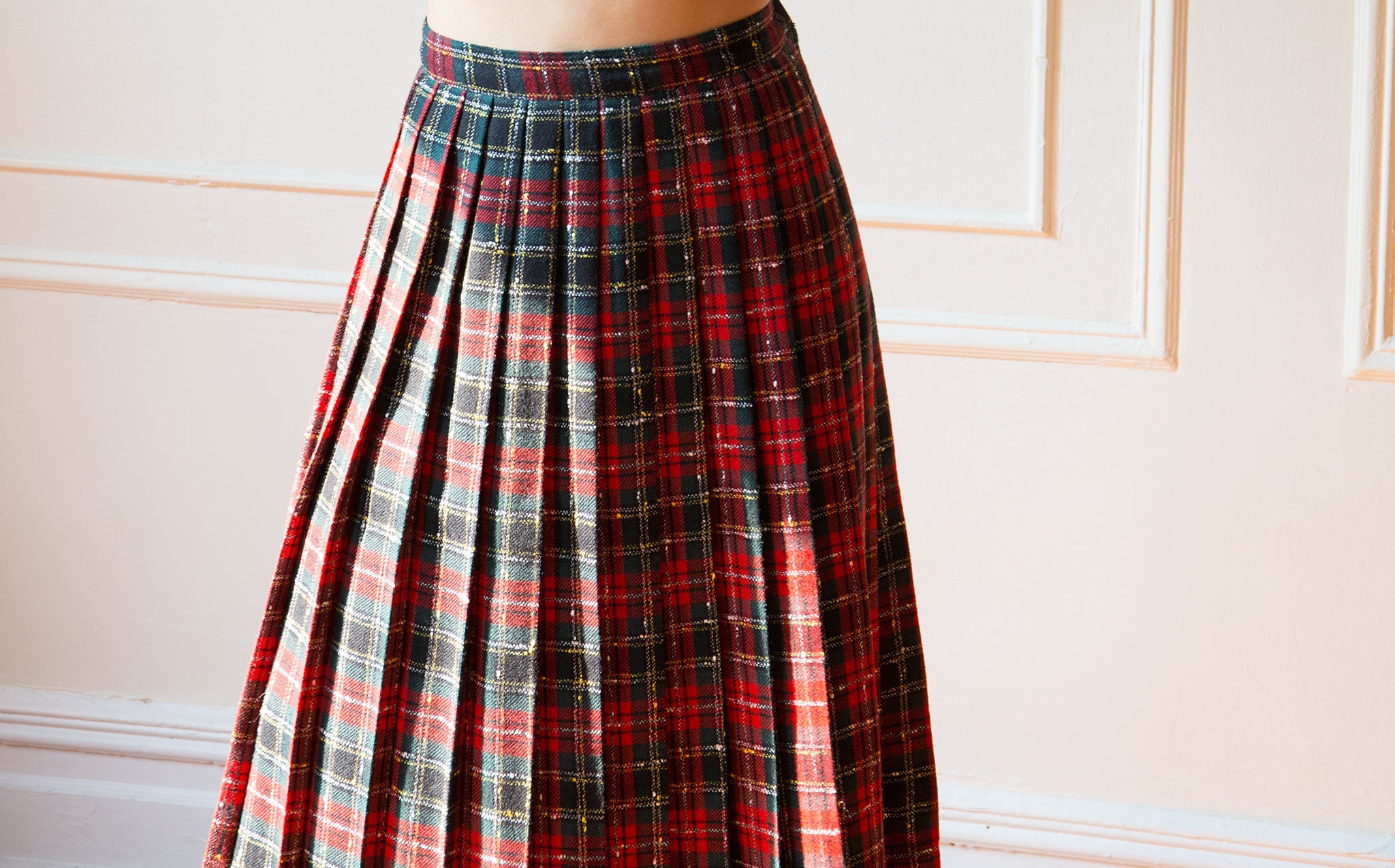 Plaid Wool Holiday Skirt
